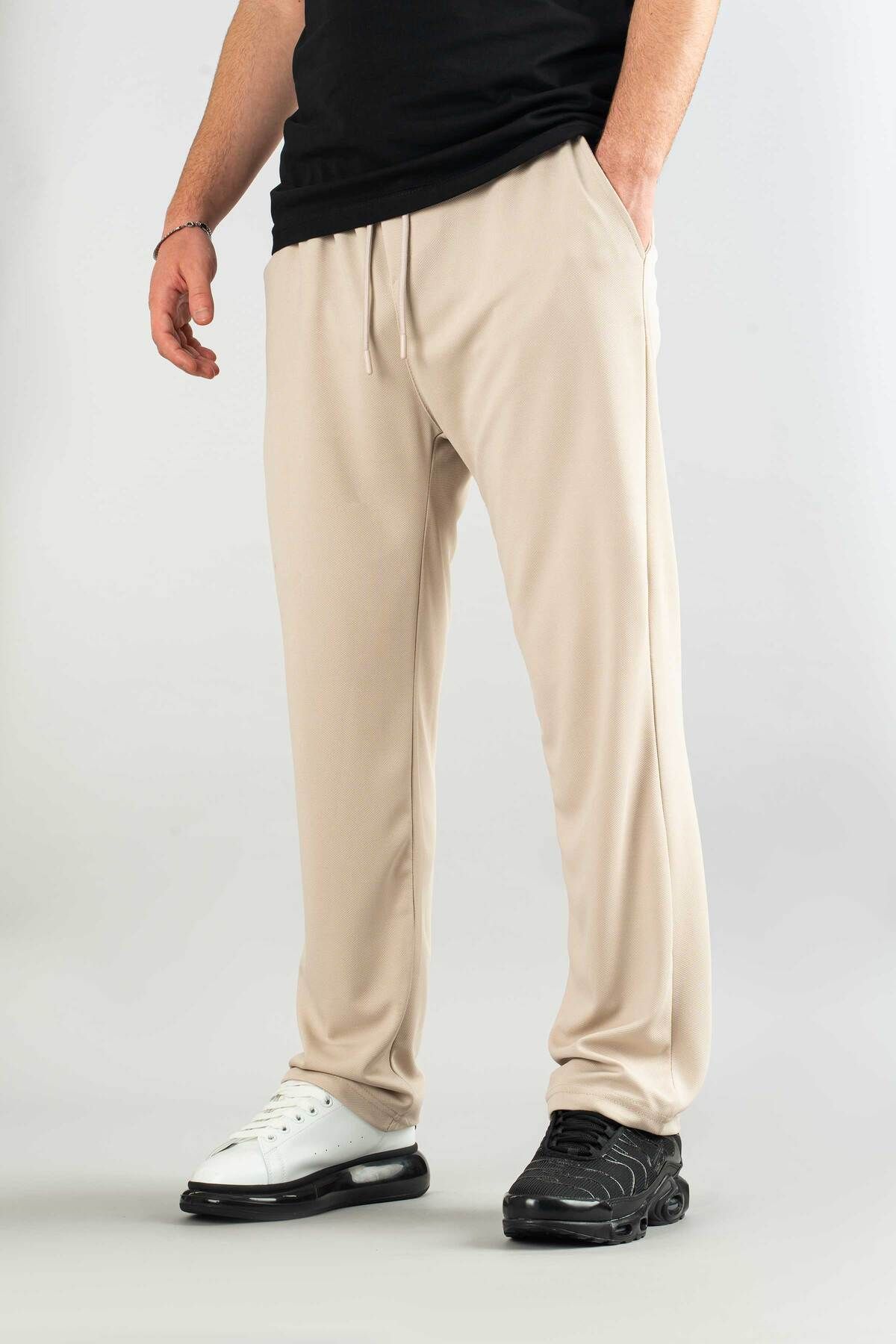 bombe-Men's Jogger Comfortable Fit Bagy Pants Fabric Belted Drawstring Lycra Fabric Canvas Blend Pants 5