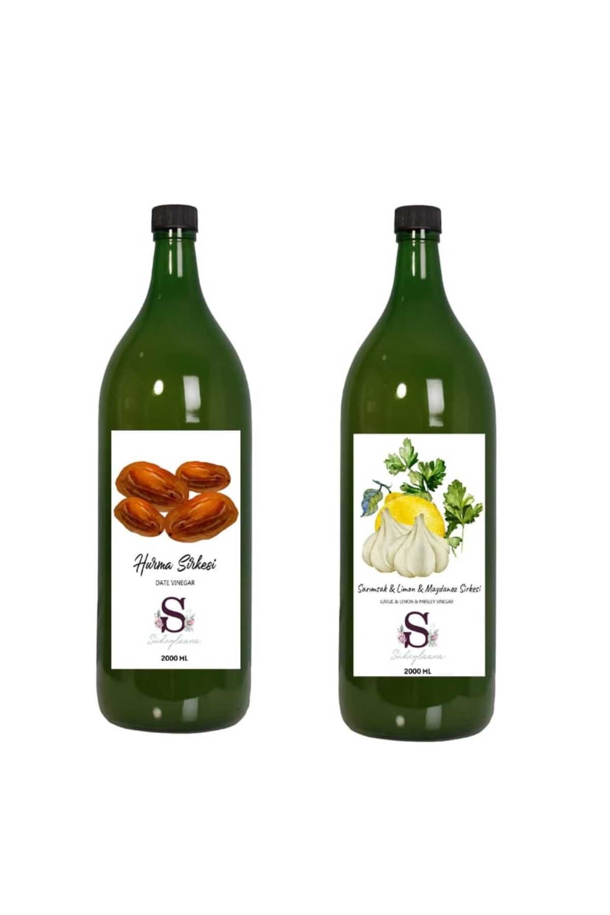 Süheylaana Doğal Hurma Sirkesi 2000 Ml - Doğal Sarımsak & Limon & Maydanoz Sirkesi 2000 Ml