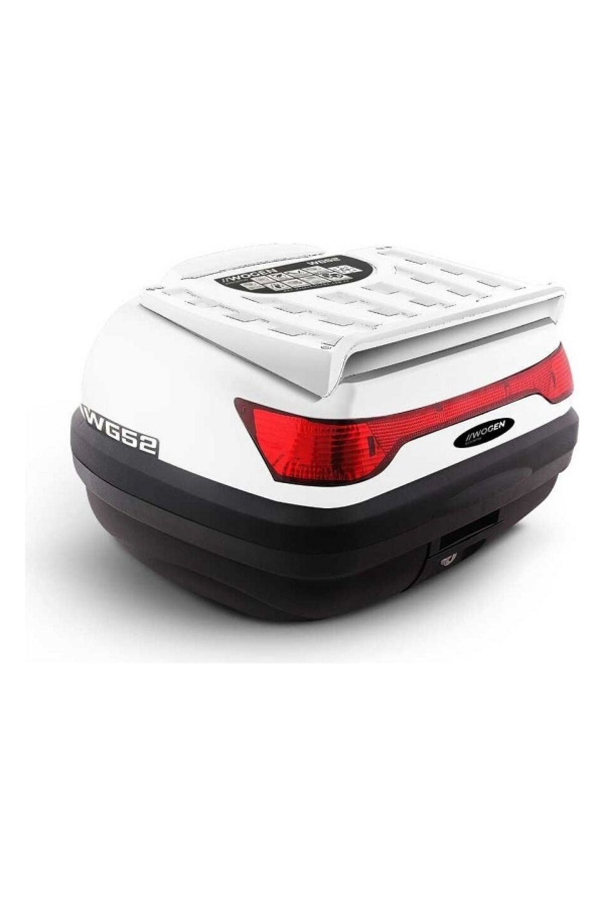 WOGEN Bermot Kuba Newlight 125 Pro Motosiklet Arka Çanta 52 Litre Üst Bagaj Basic Beyaz
