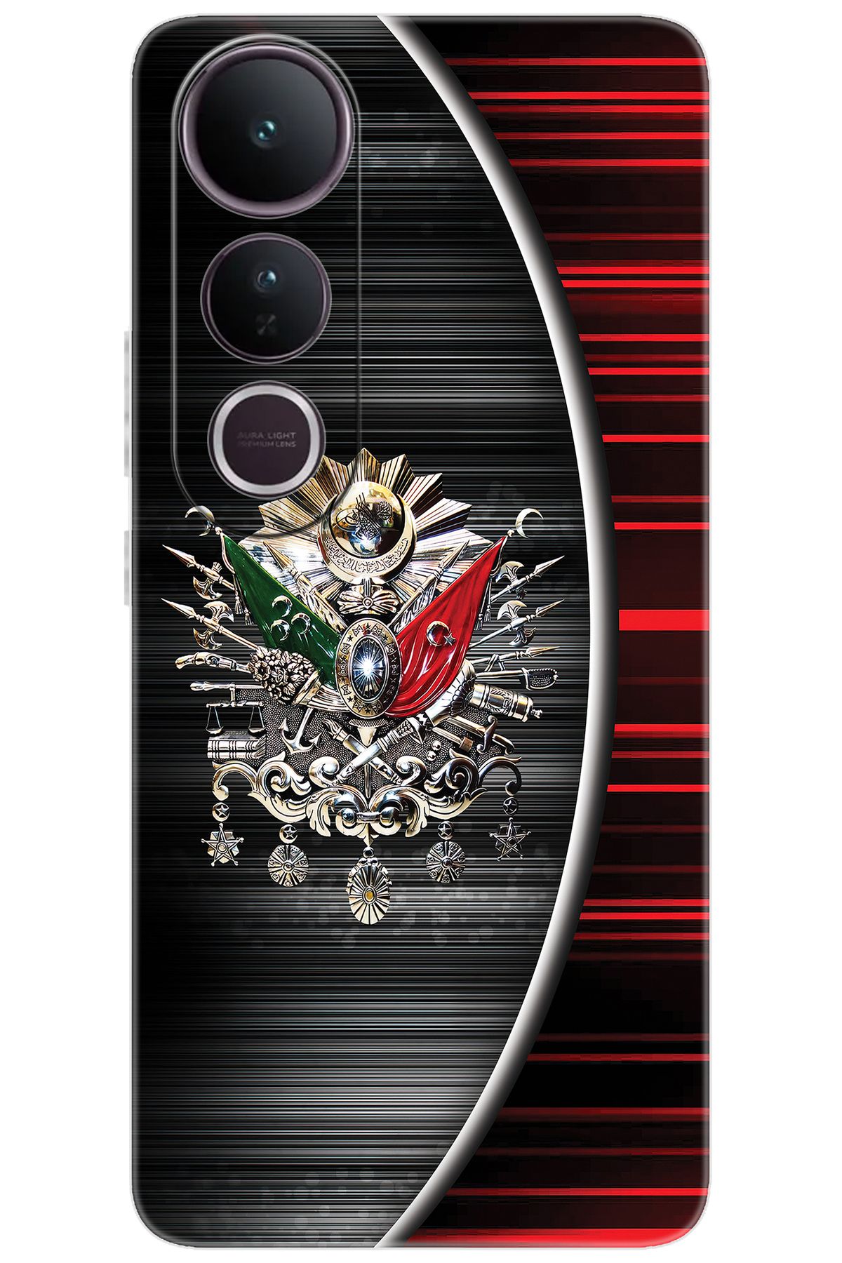 Ceppare Vivo V50 Lite 5G (V2441) Uyumlu Kılıf Desen Baskılı Silikon Osmanlı Tuğra Tasarım STK:410 CP-Eud4w8e