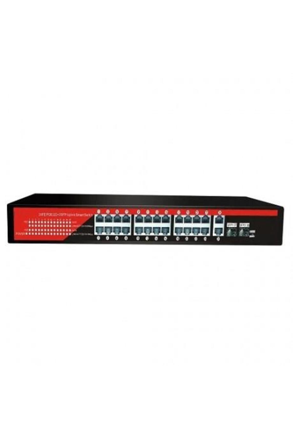 EZCOOL 24port EZ-24PSF-SFP GIGABIT 2-SFP 320W POE YÖNETİLEMEZ SWITCH