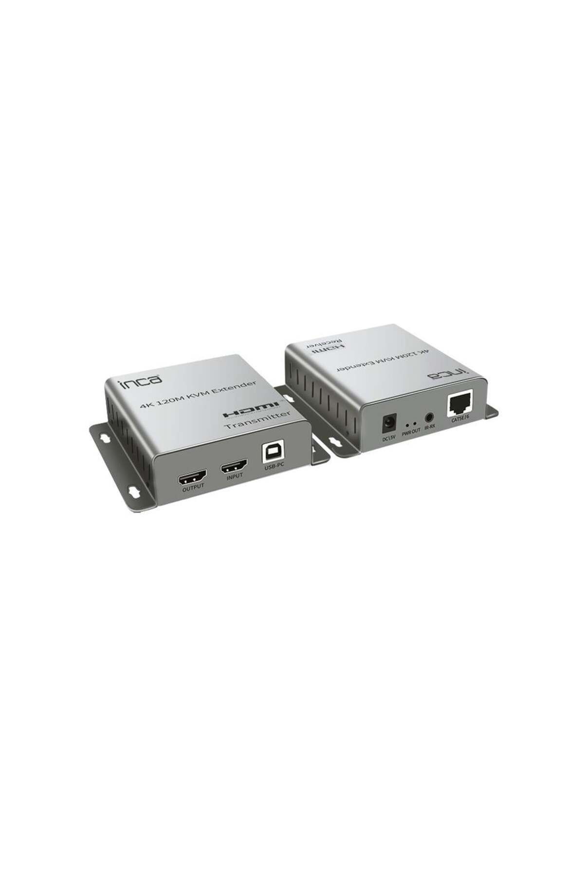 Inca IEX-120 HDMI 4K@30Hz 120mt KVM Network Extender 4K@30Hz (CAT-5e-CAT-6 Kablo Uzunluğu)