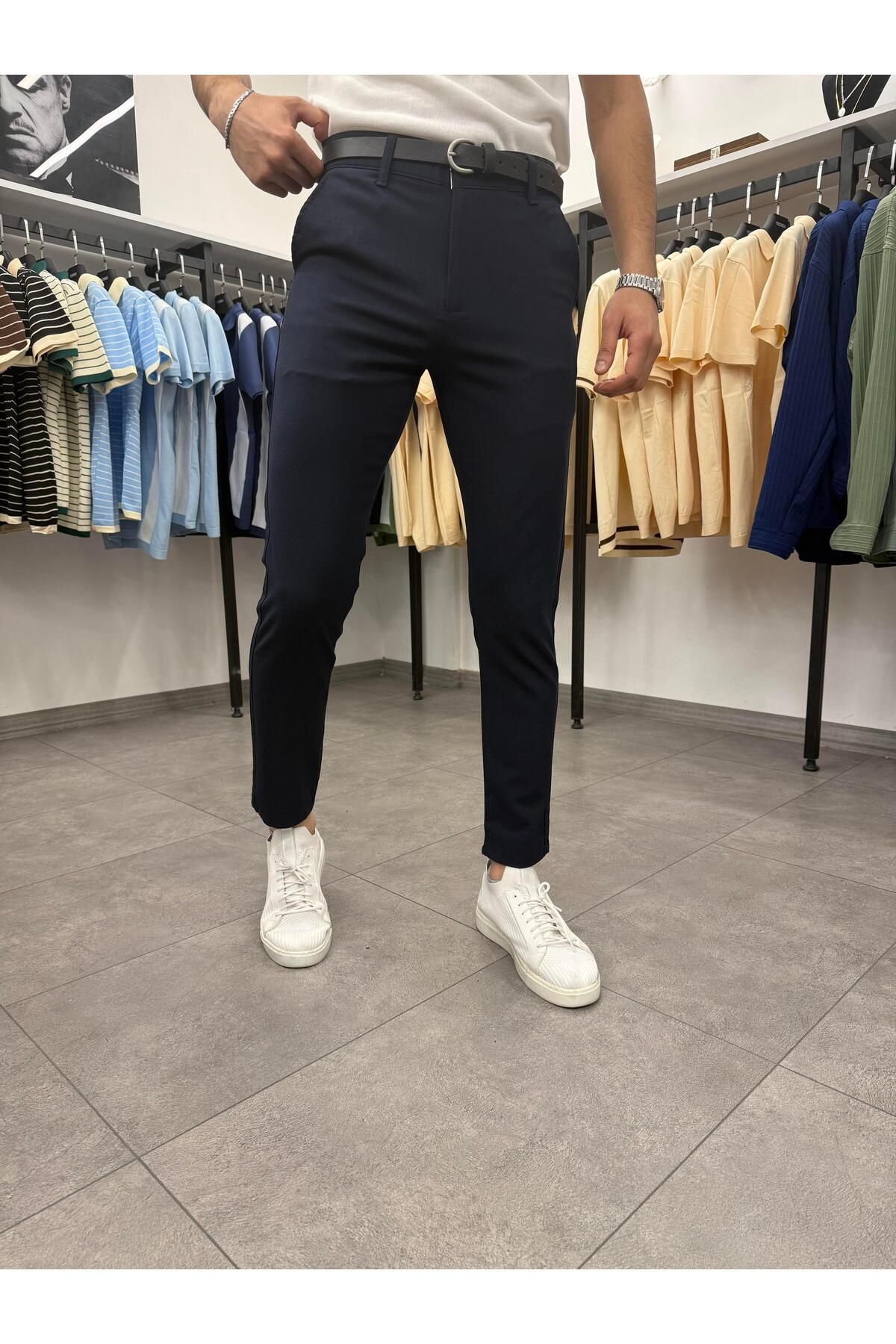 Butik Likralı Slimfit Kumaş Pantolon Lacivert
