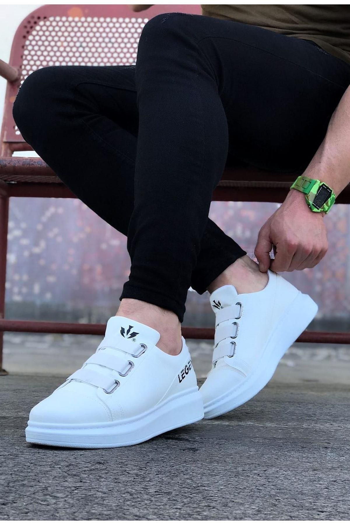Byshoes Wagoon WG029 Beyaz Kalın Taban Casual Erkek Ayakkabı