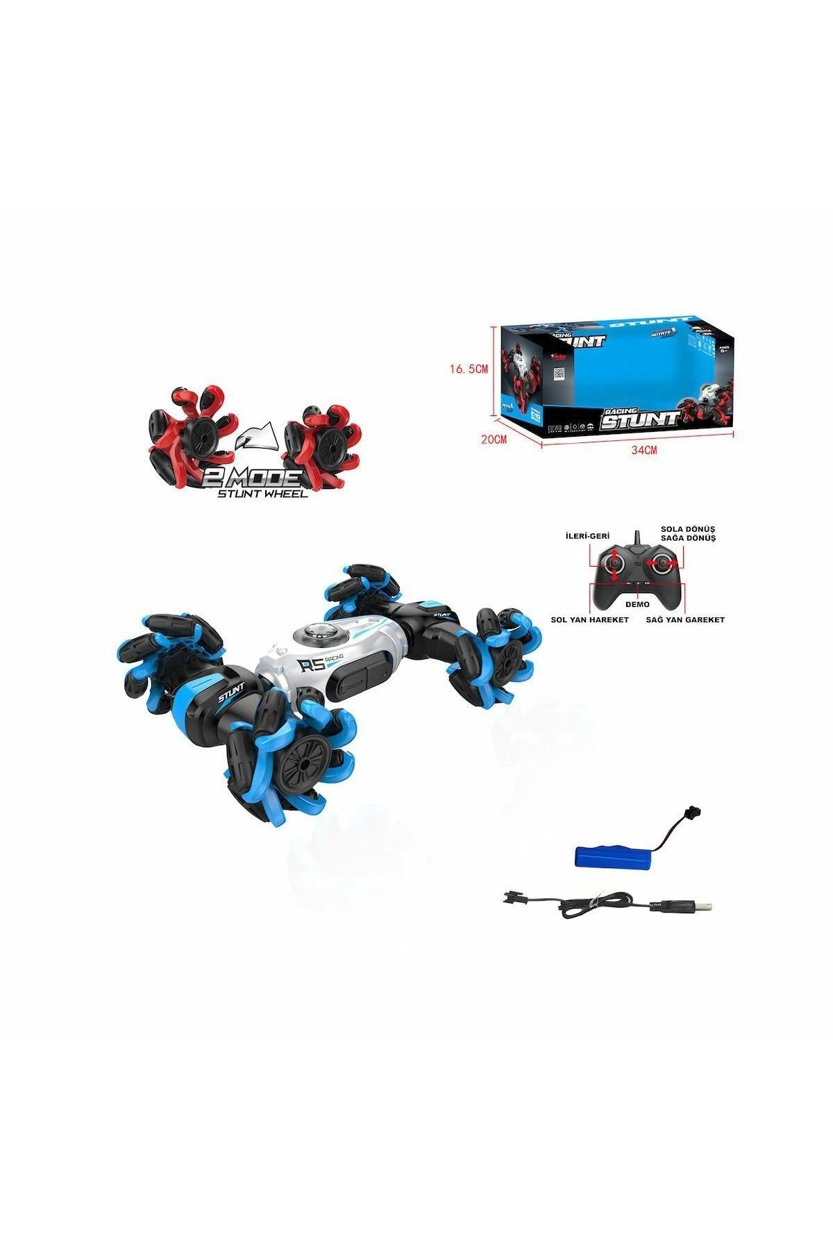 Emperium SYR-666-810 Kumandalı Şarjlı 2.4G Açılır Tekerlekli Akrobat Araba