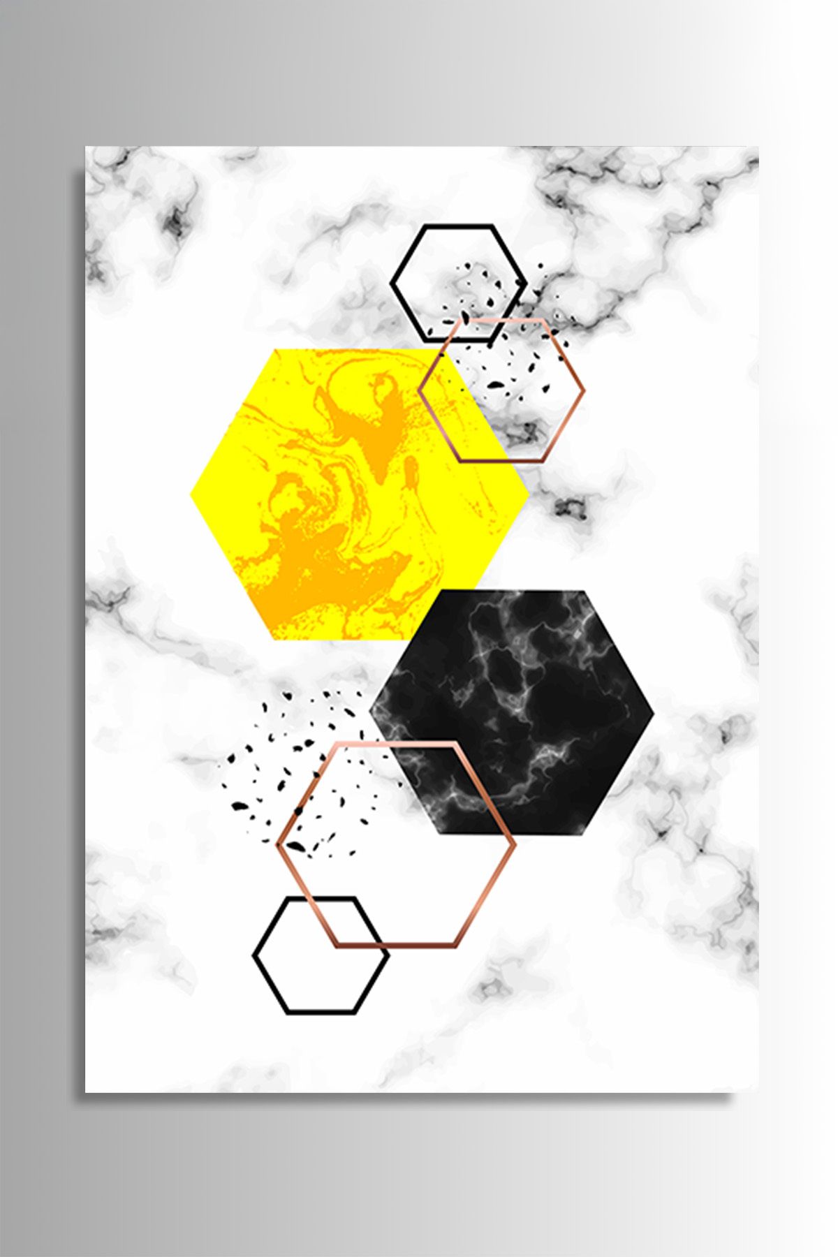 Nejjelo Geometrik Renkli Mermer Cam Tablo Hediyelik Kırılmaz