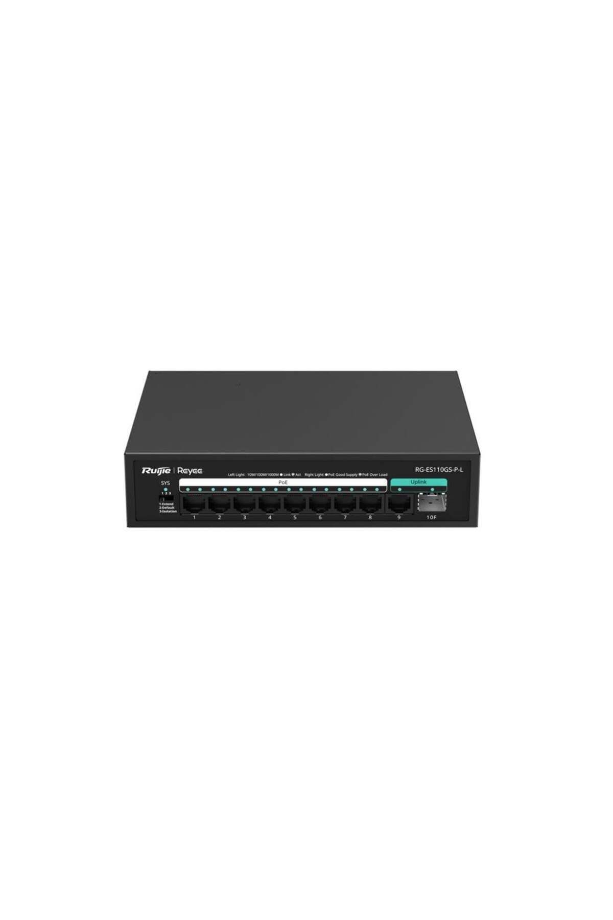 RUIJIE REYEE Ruijie-ReyeeRG-ES110GS-P-L 8 Port Poe+ 10-100-1000 Mbps 1 Port 10-100-1000 Mbps Uplink + 1 Port SFP