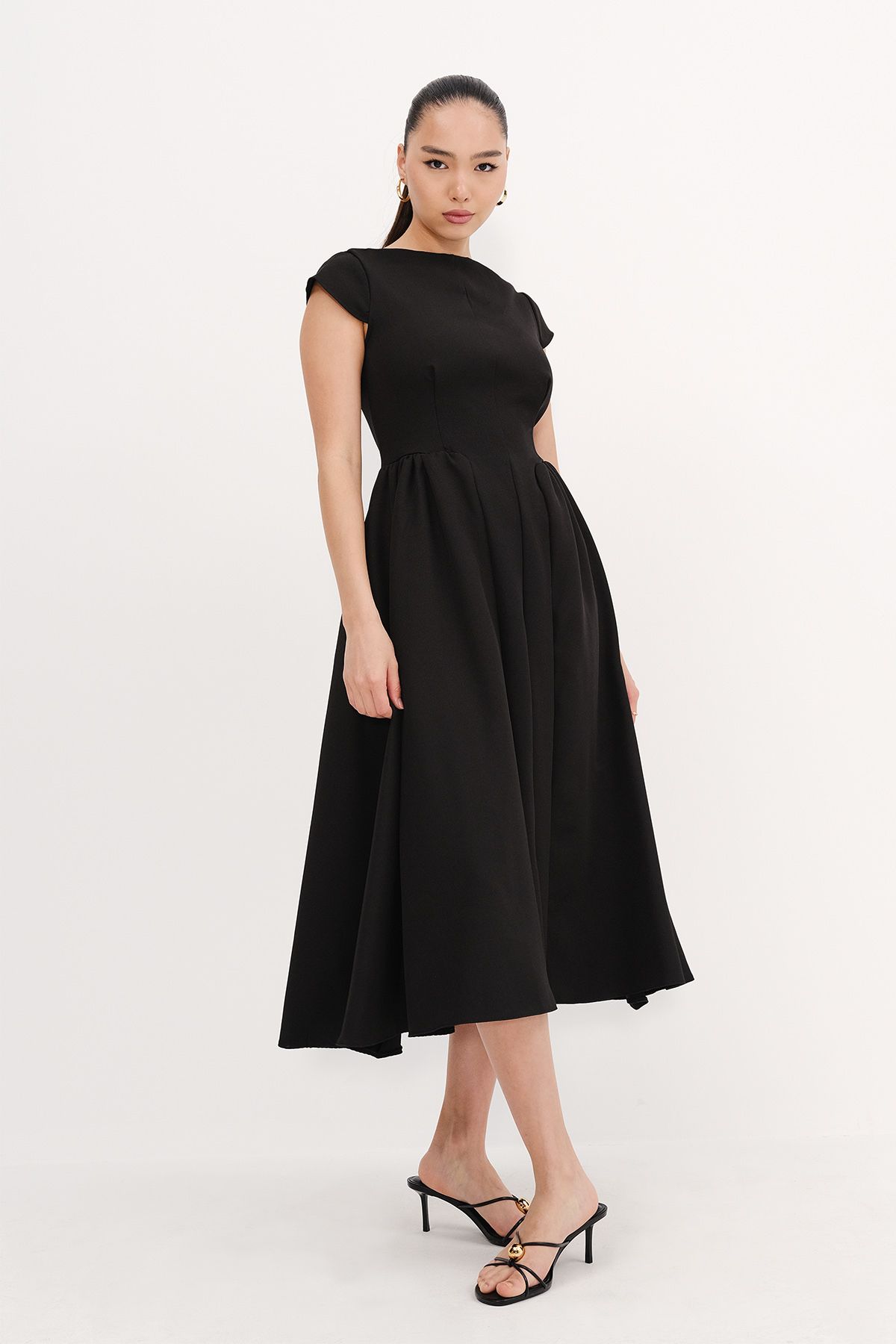 Addax-Rochie midi cu spate decoltat E13945-DK13 1