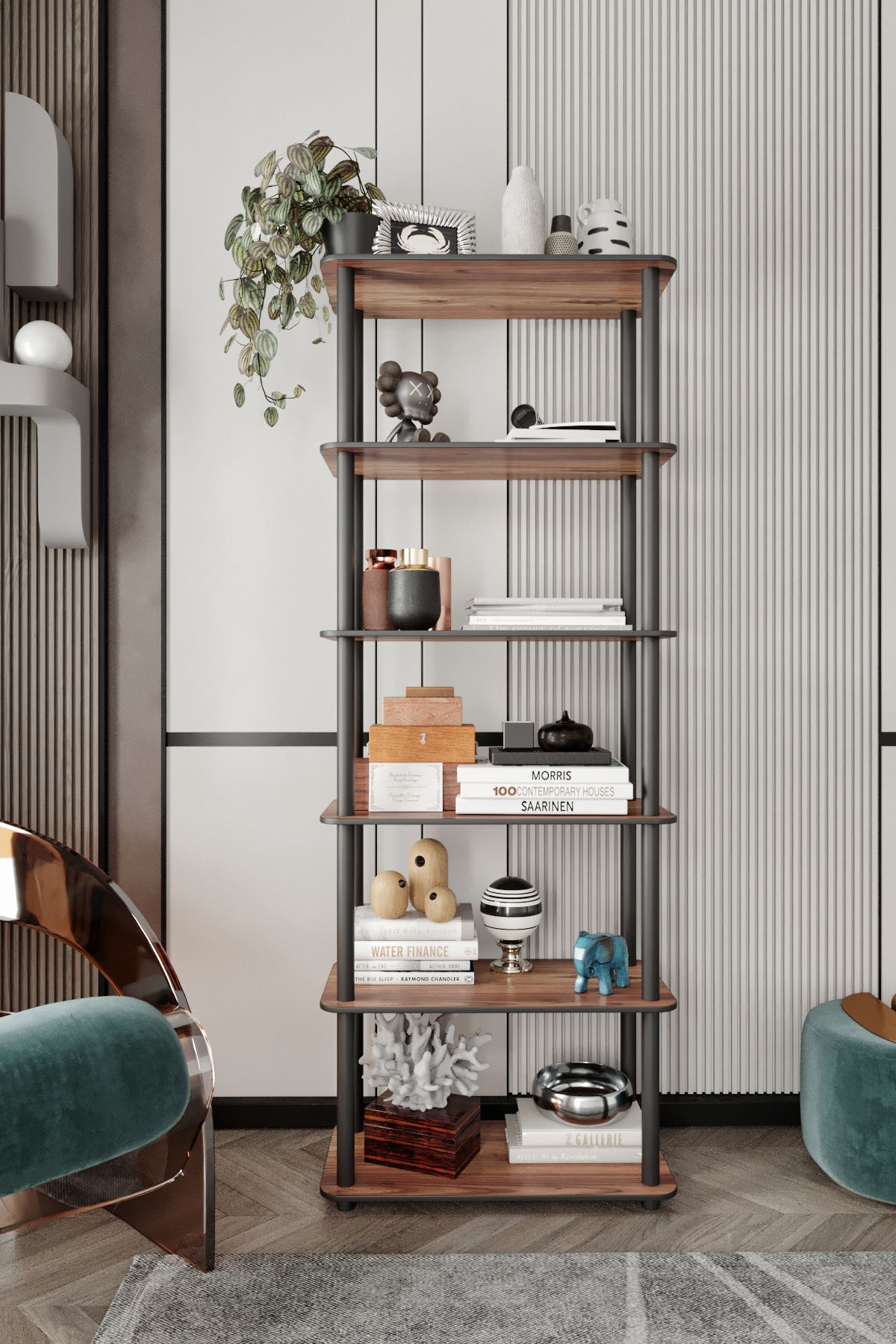 RC HOME Kitaplık 6 Katlı Çok Amaçlı
