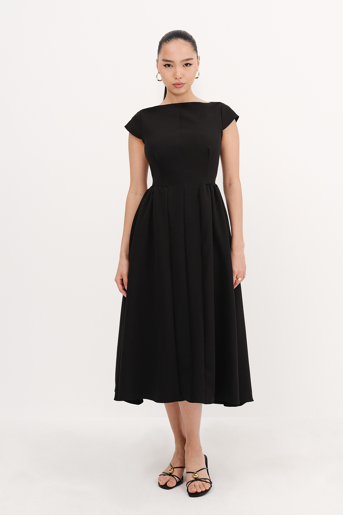 Addax-Rochie midi cu spate decoltat E13945-DK13 5