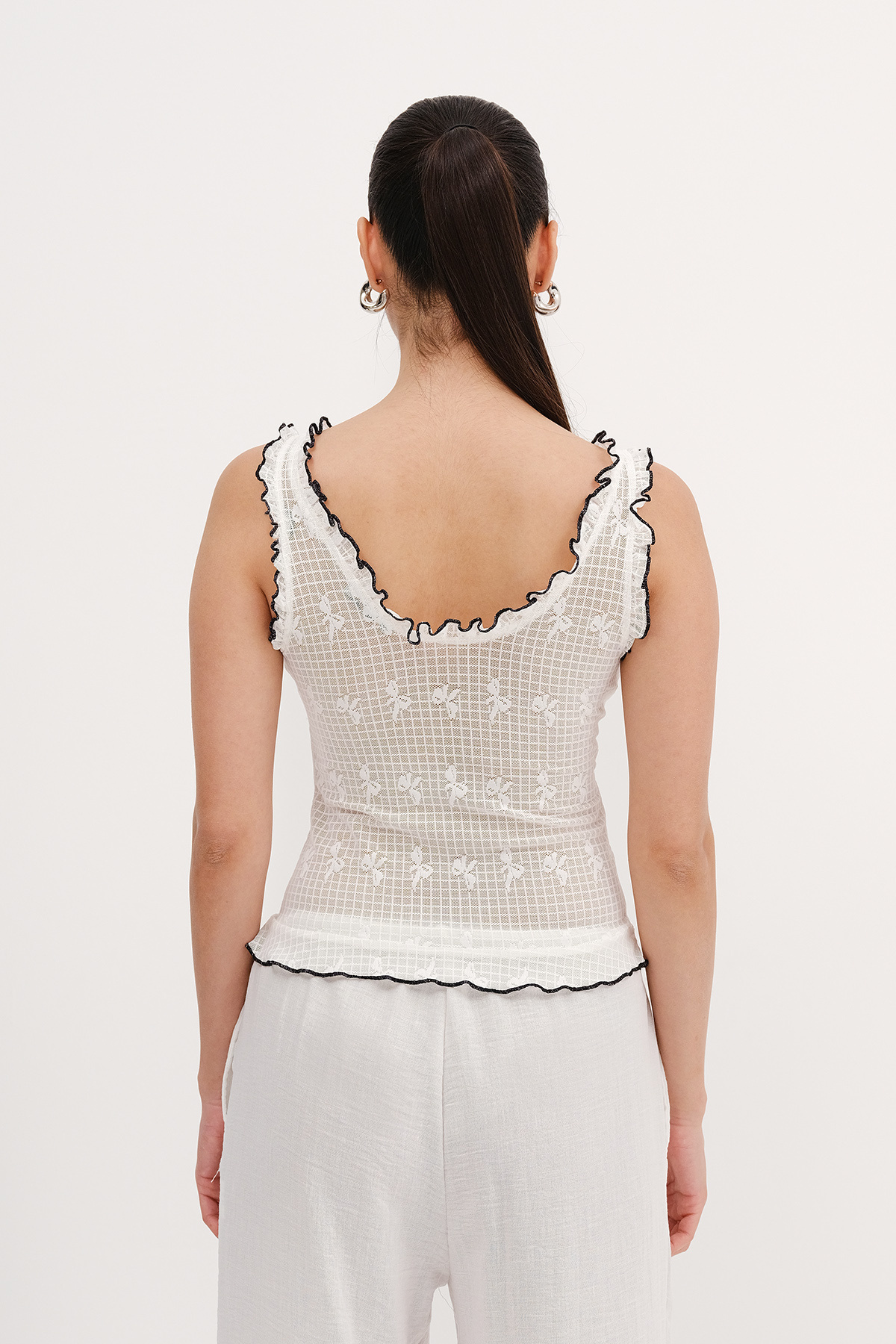 Addax-Ribbon Patterned Blouse A17291-B3 5