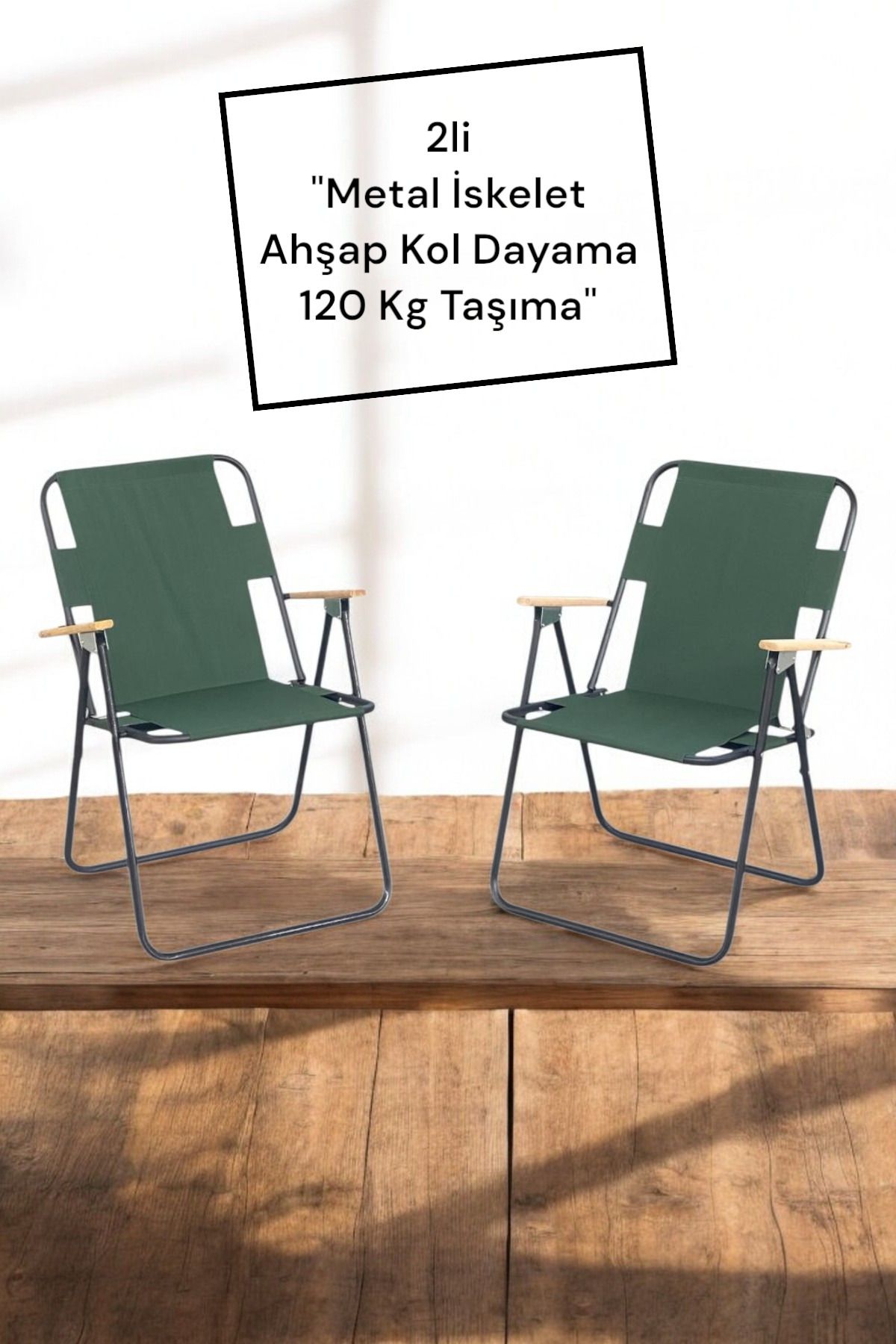 onehediye 2'li Katlanır Portatif Plaj Kamp Piknik Sandaliyesi