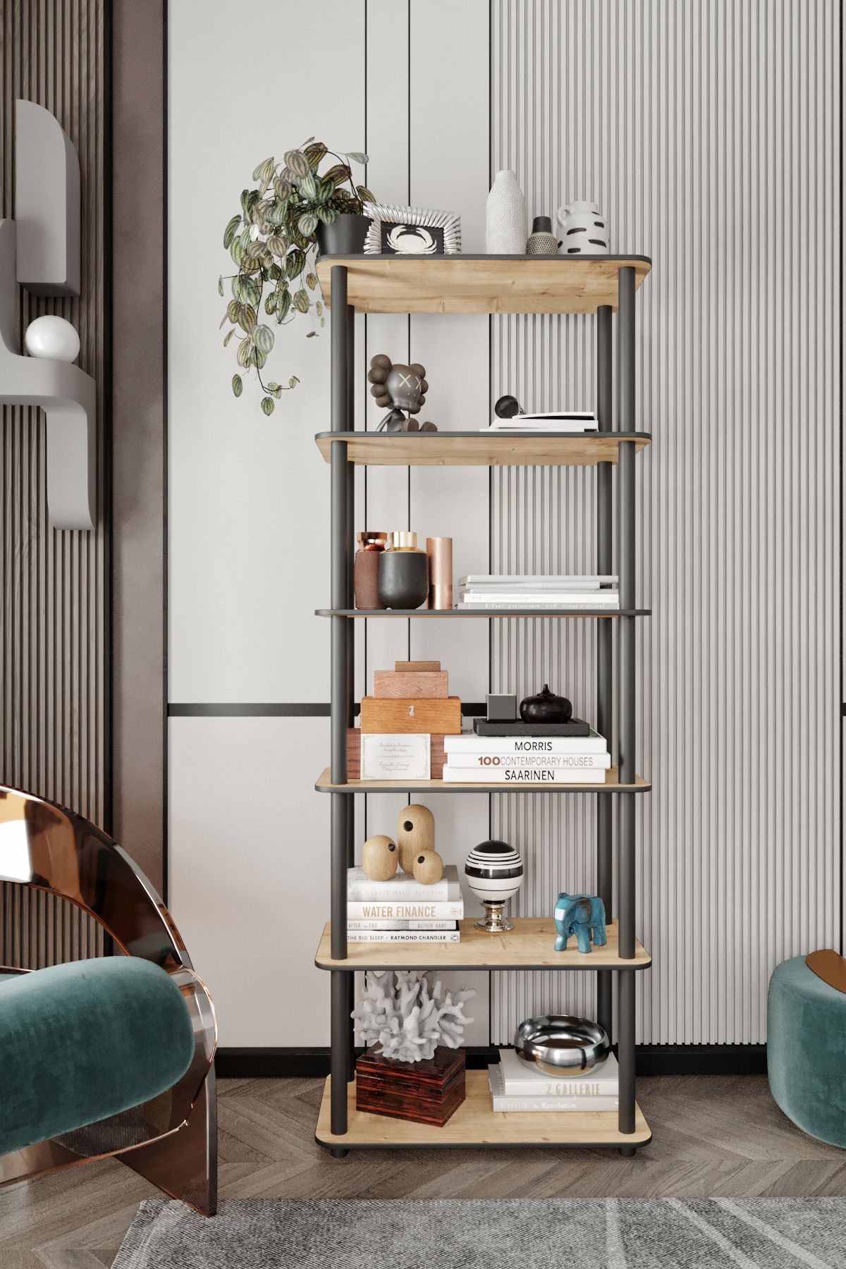 RC HOME Kitaplık 6 Katlı Çok Amaçlı