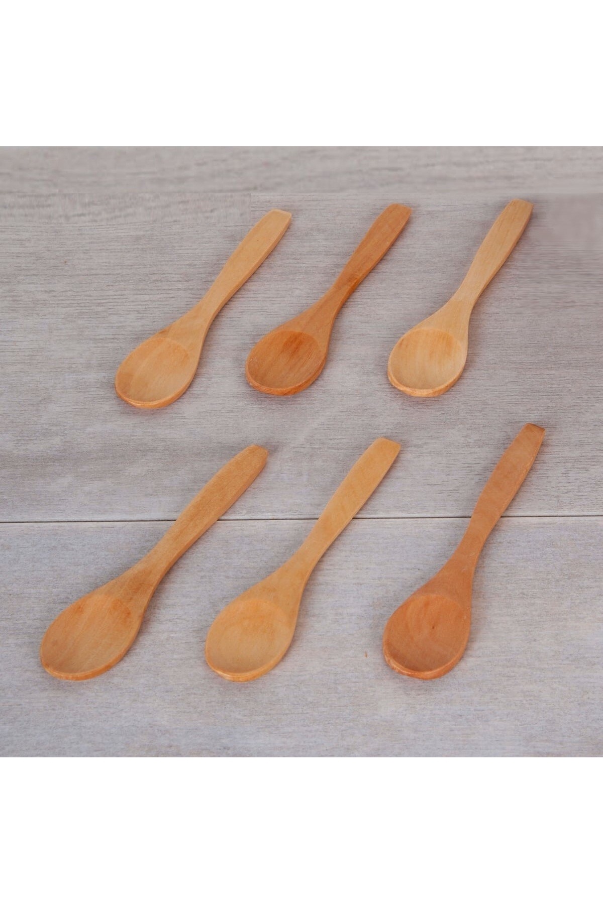 6 Pcs Decorative Handmade Organic Natural Wooden Jam Serving Teaspoons