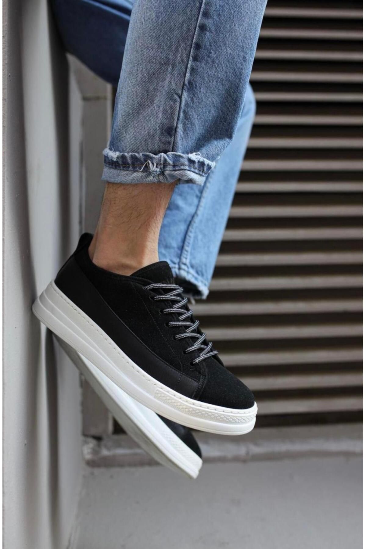 Byshoes Knack Sneakers Ayakkabı 010 Siyah Süet (Beyaz Taban)