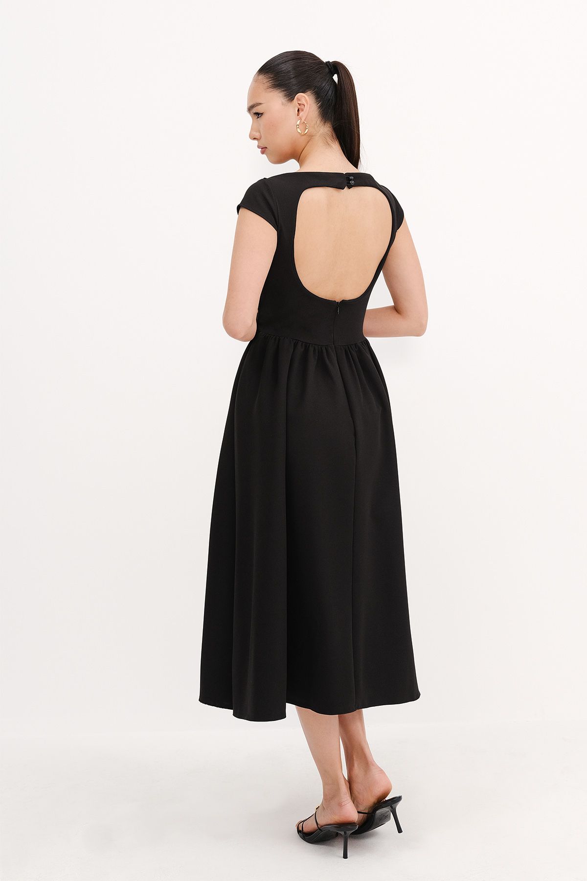 Addax-Rochie midi cu spate decoltat E13945-DK13 6