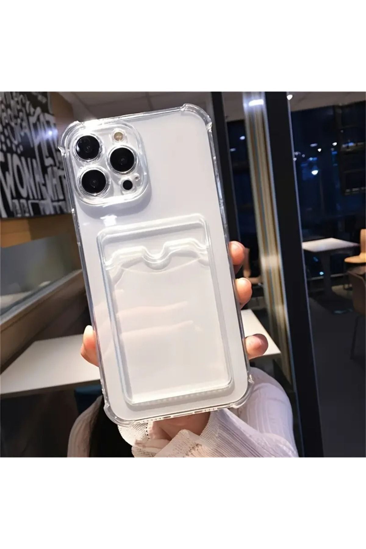 PSGT apple İphone 13 pro Uyumlu Kılıf Kamera Koruma Ve Köşe Korumalı Kartlıklı Cüzdanlı Darbe Emici