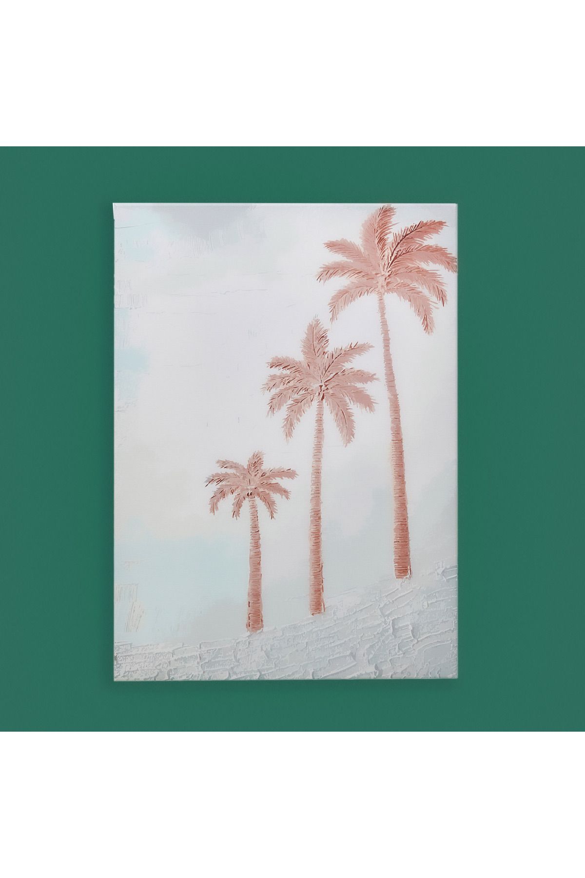 Evidea Deco Palm Breeze Kanvas Tablo - Bej - 50x70 cm