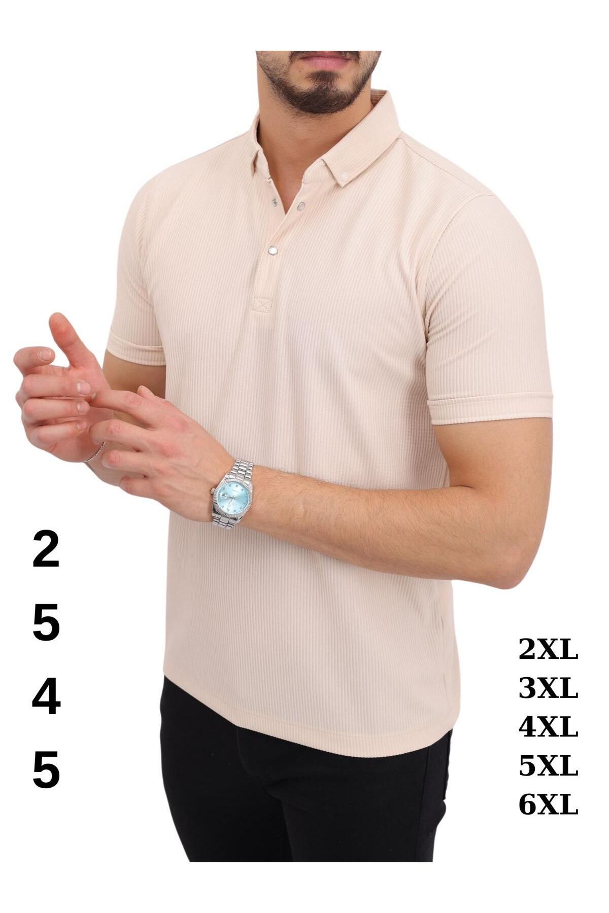 BEYAZTOPTAN %100 KALİTELİ TROY OTTOBAN YAKALI BATTAL BOY KISA KOL T-SHIRT