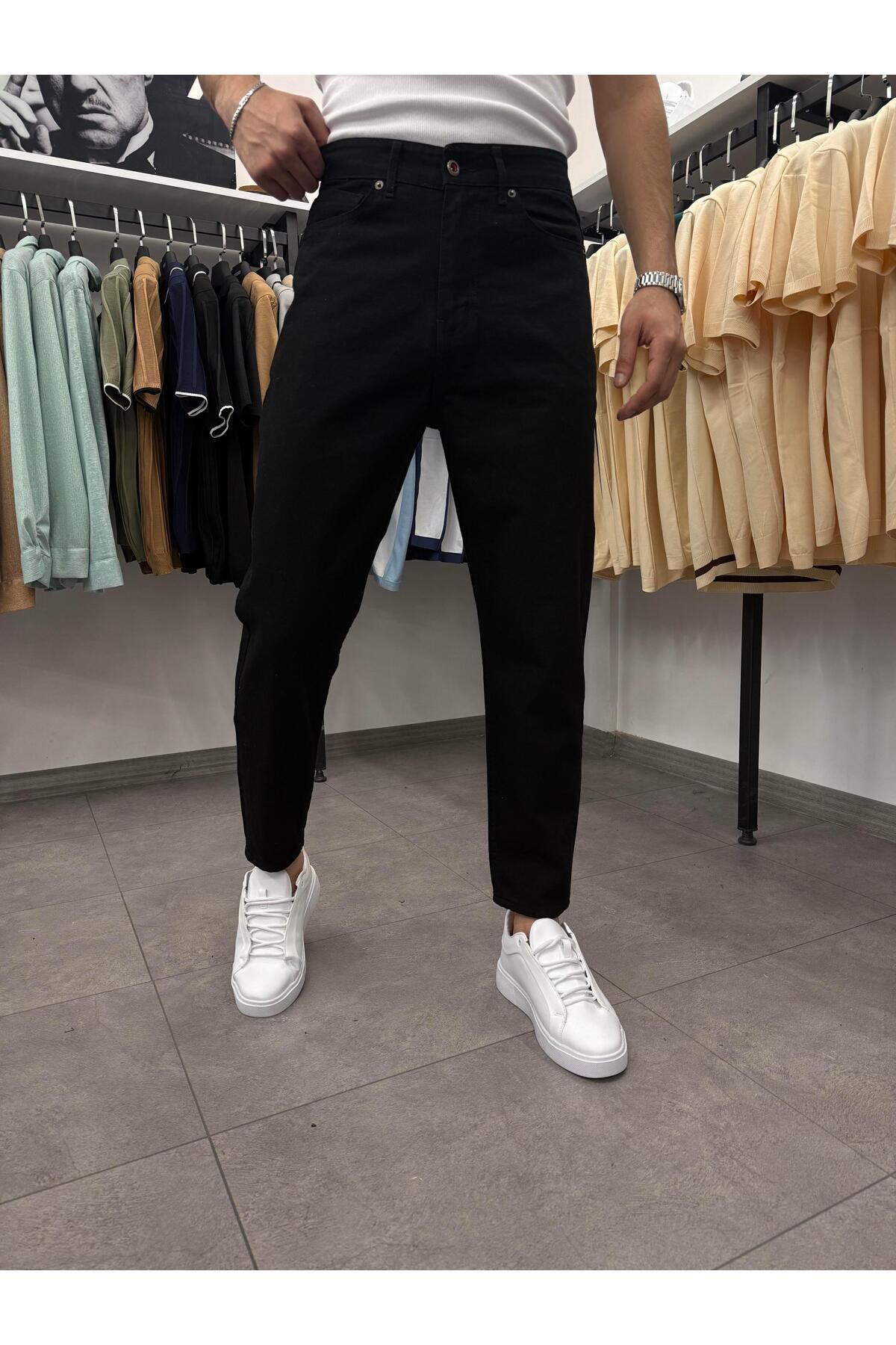 Butik Boyfriend Kot Pantolon Siyah