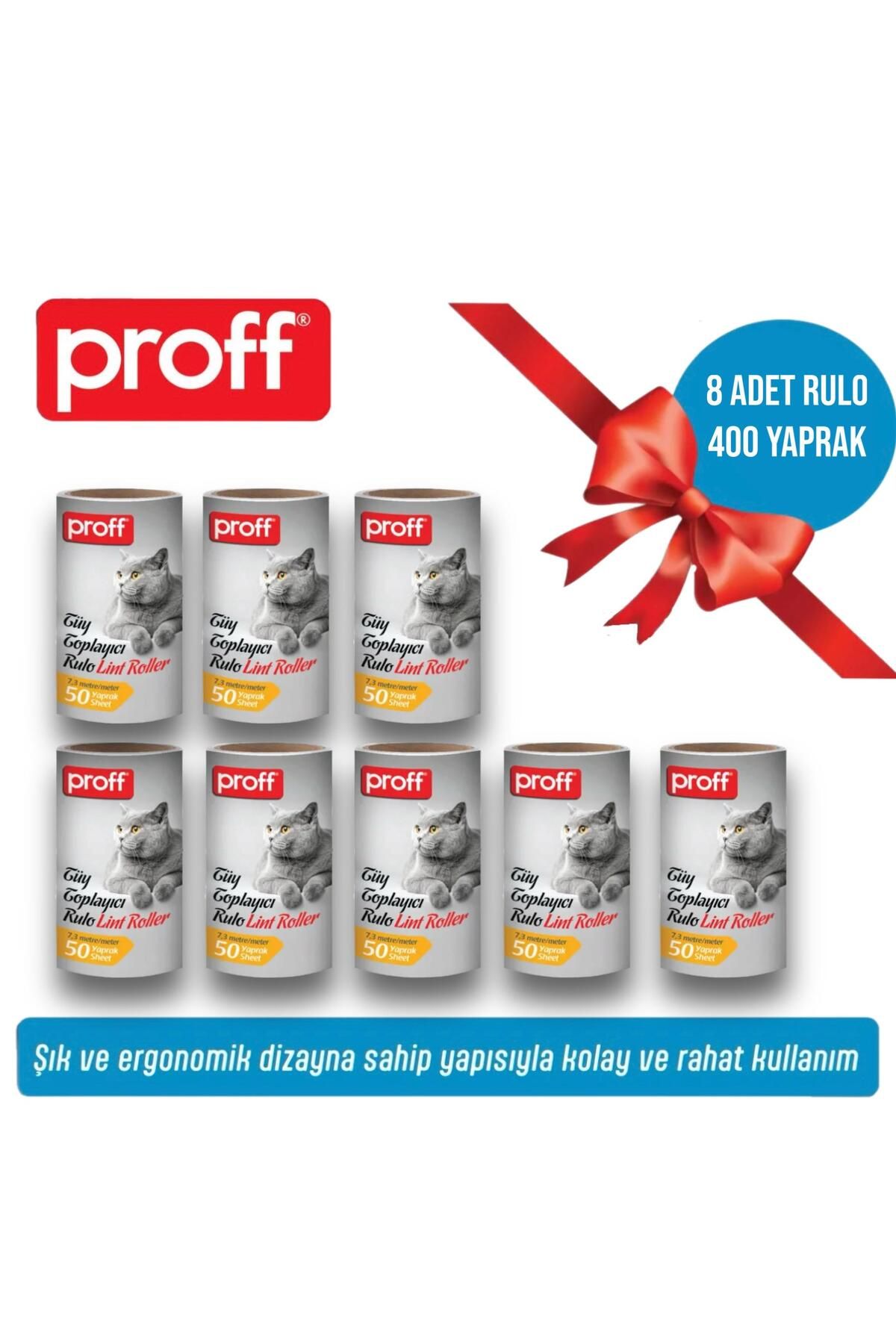 Proff Tüy Toplayıcı 8’Li Yedek Rulo (8X50 = 400 YAPRAK)