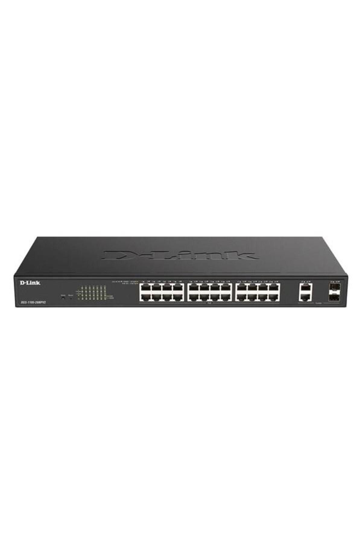 D-Link 24port 370w DGS-1100-26MPV2 GIGABIT 2X SFP Yönetilebilir Poe Switch