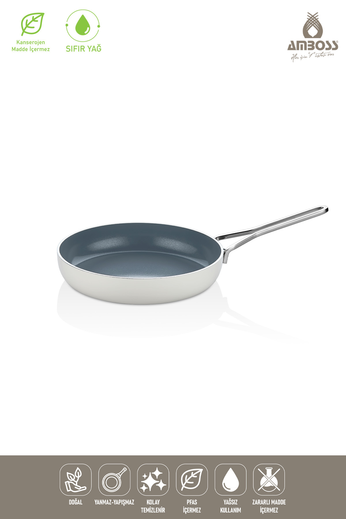 Amboss-Sera Nova Fireproof Non-Stick Ceramic Pan 24 cm – White 2
