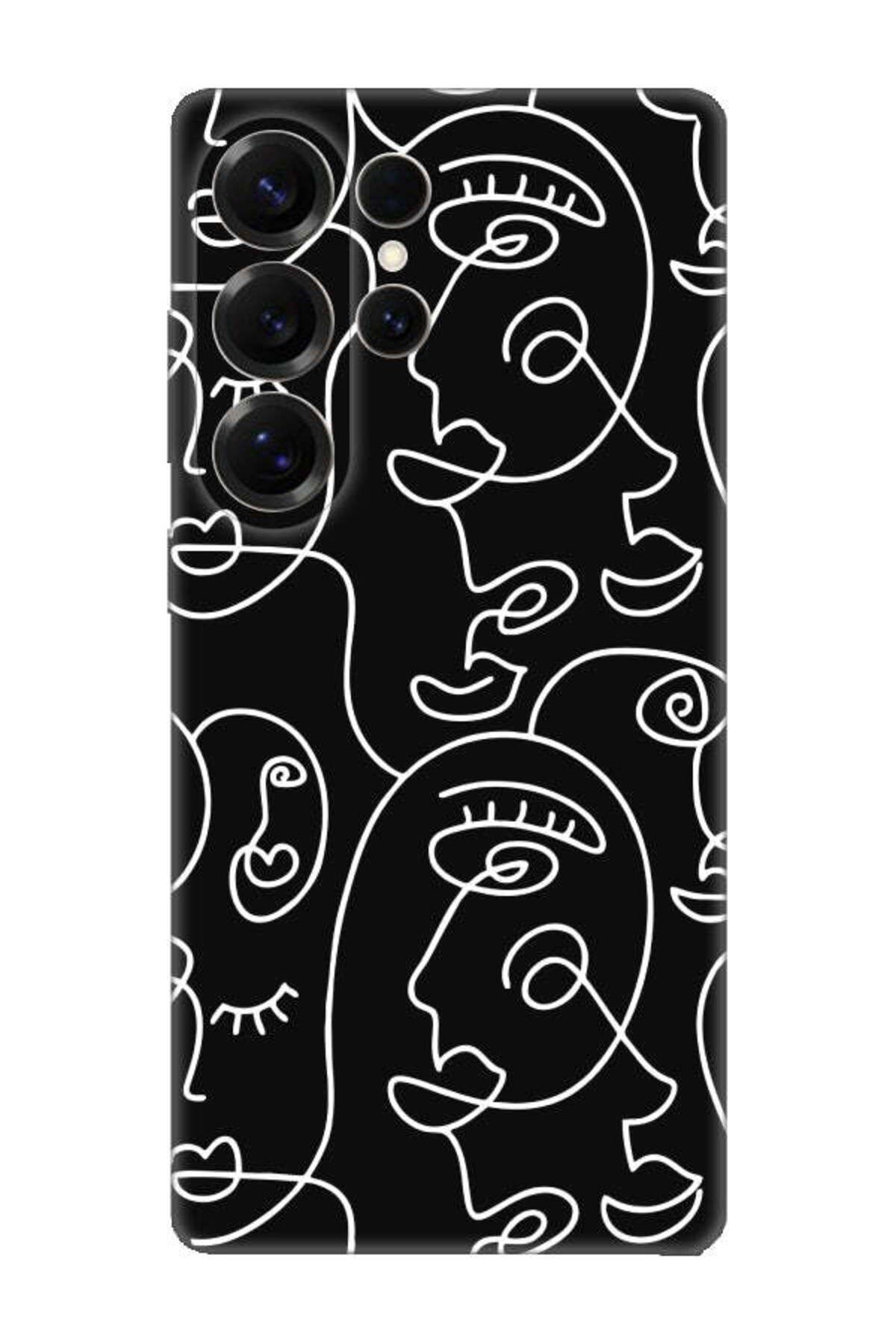 frondcase Samsung S25 Ultra Face Art Siyah Telefon Kılıfı