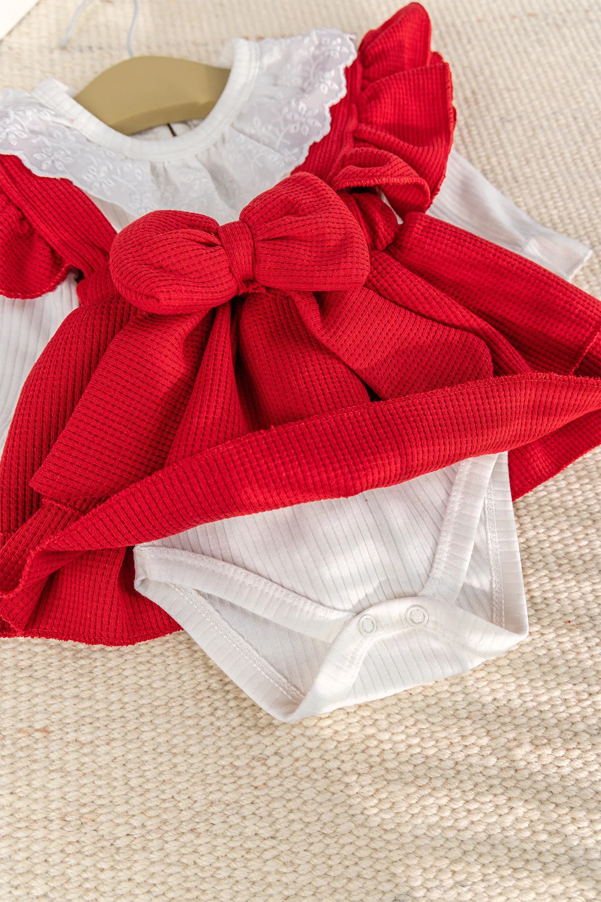 Babymod Fiyonklu 100% Pamuk Şık Kız Bebek Jile Etek Elbise fotoğrafı 4 (önizleme)