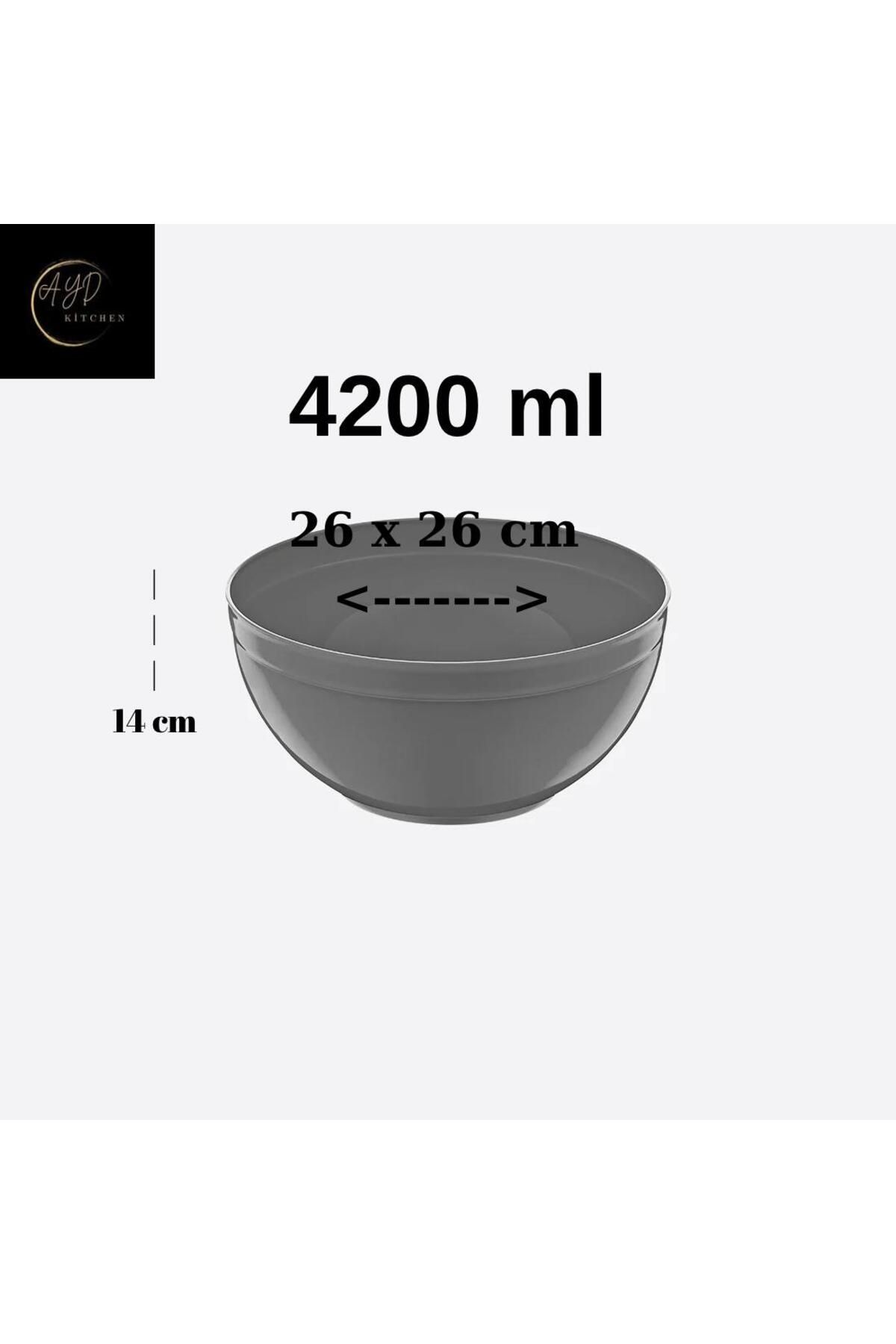 Ayd Kitchen Yuvarlak Kase,Salata,Sebze,Meyve,Servis Kasesi 4200 ml