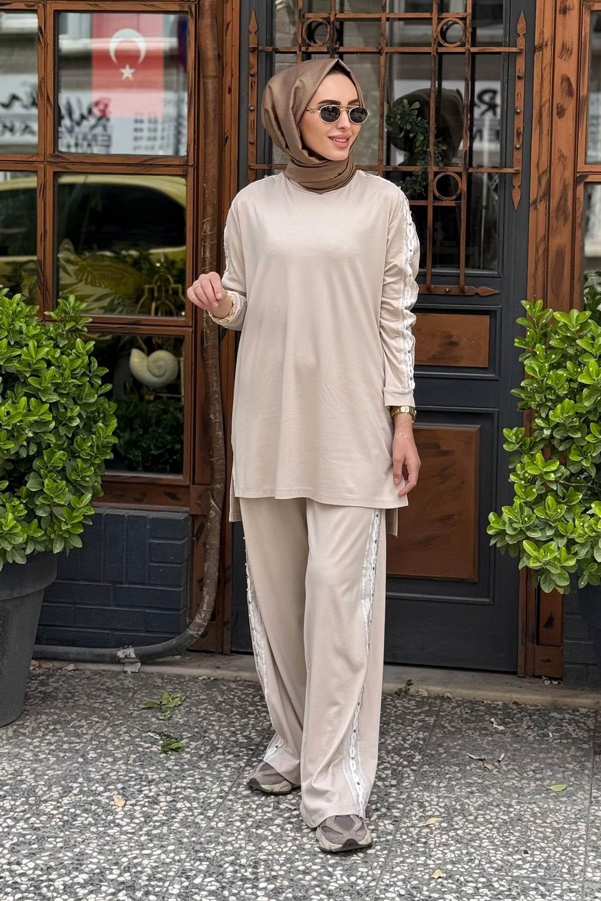 Ceremony Pantolonlu Takım S-5983 Bej