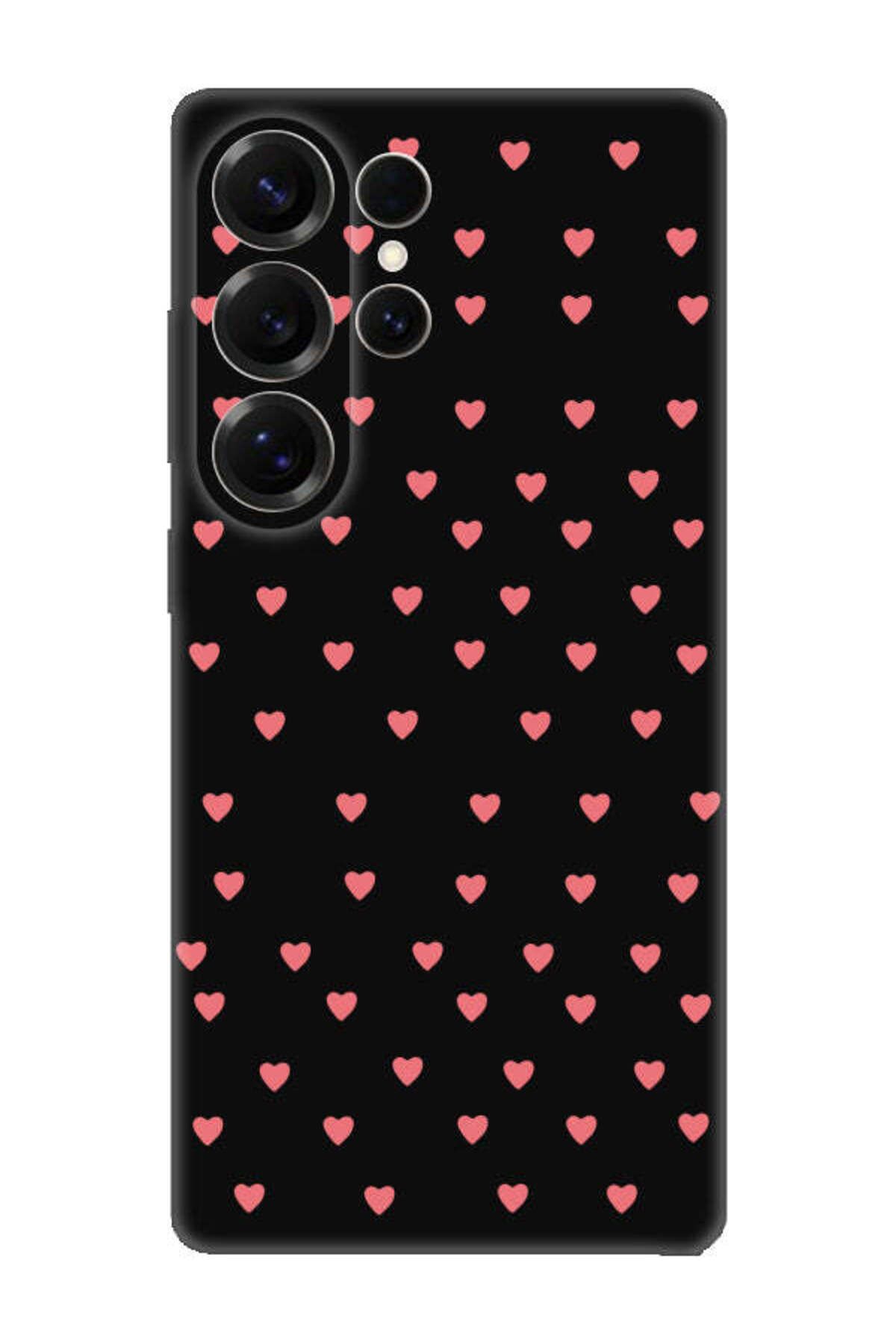 frondcase Samsung S25 Ultra Minik Kalpler Siyah Telefon Kılıfı