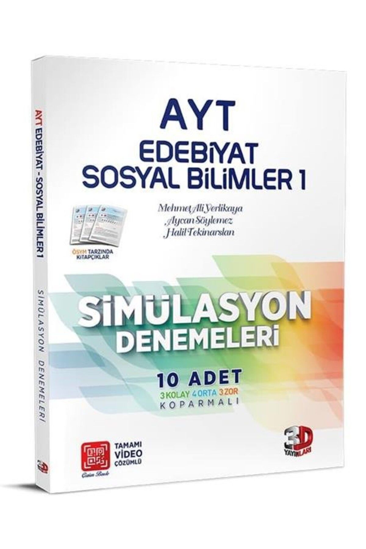 Ankara Kitap Merkezi AYT Edebiyat Sosyal Bilimler 1 Simülasyon Denemeleri 3D Yayınları