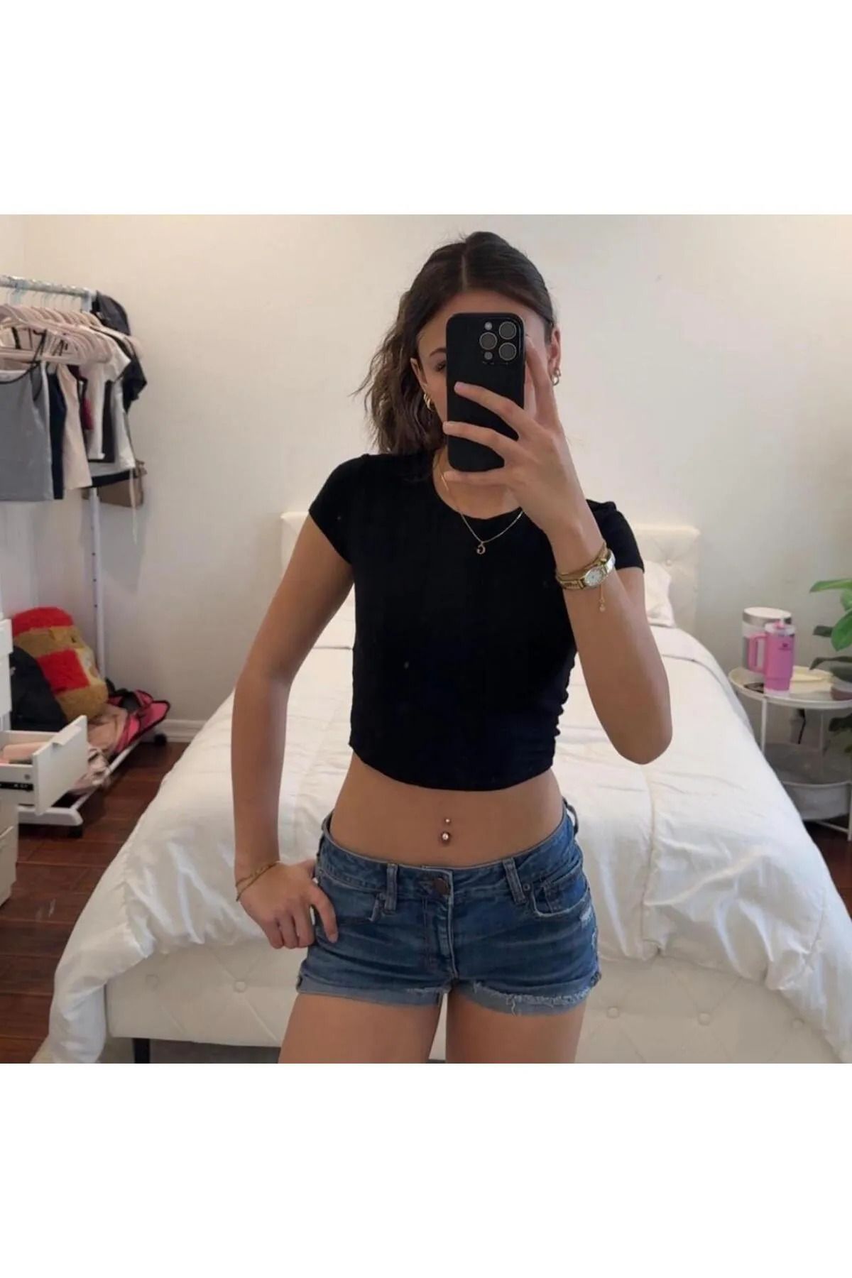 ellevana DÜZ BASIC CROP BABY TEE