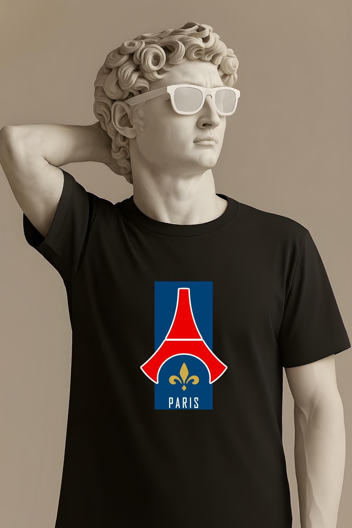 362BASKI Paris Saint Germain Minimal Tasarım Logo Baskılı Tshirt