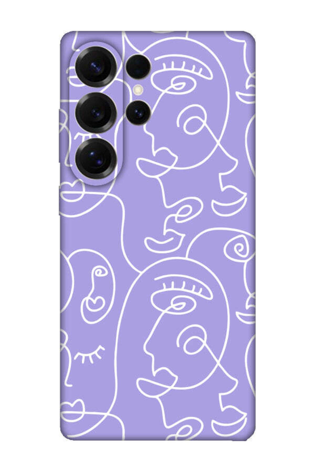frondcase Samsung S25 Ultra Face Art Lila Telefon Kılıfı