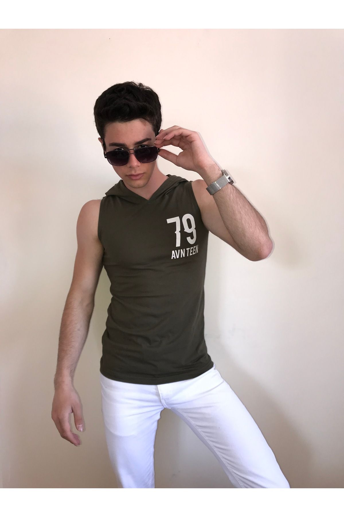 Avinar Unisex Kapüşonlu Baskılı T-shirt