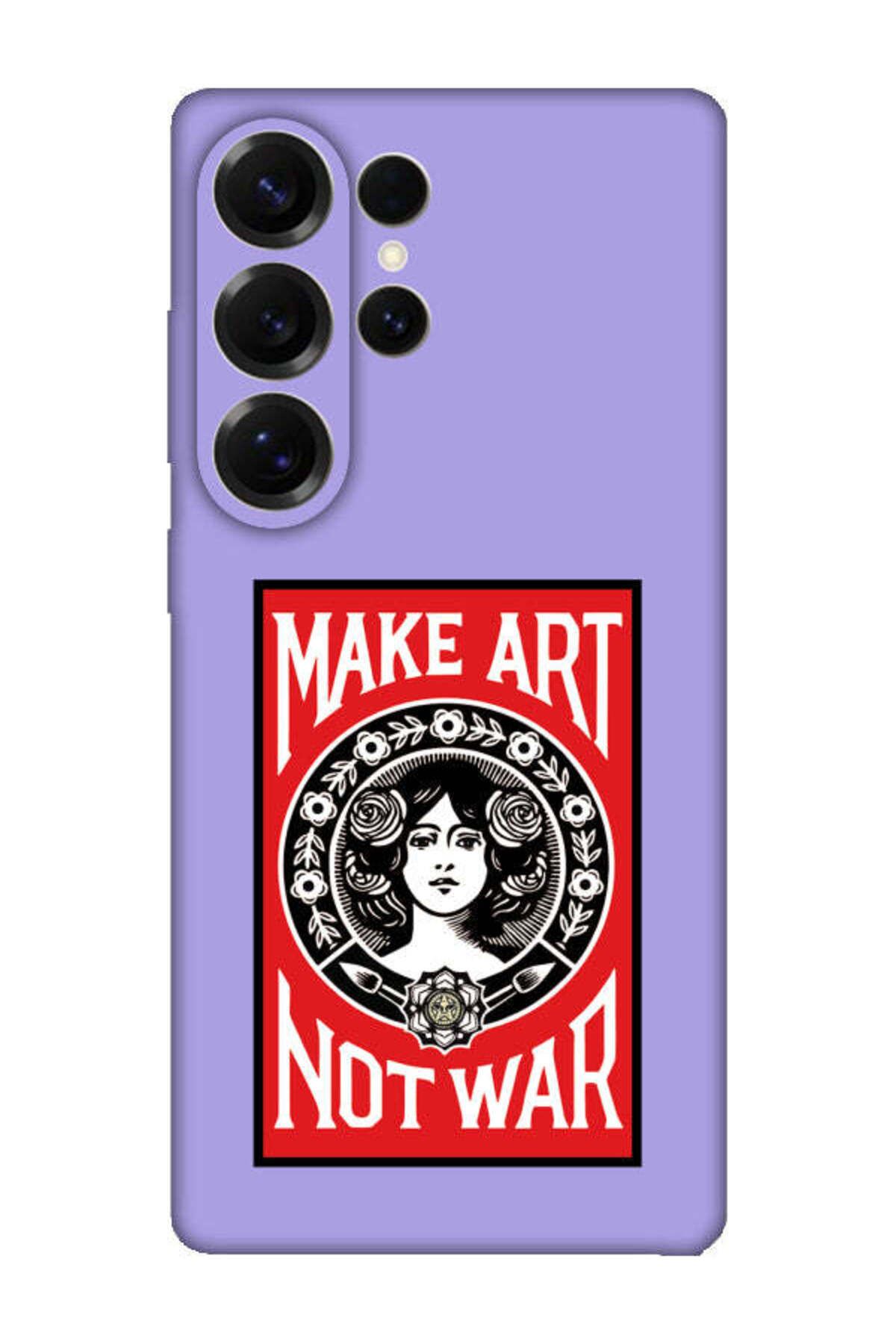 frondcase Samsung S25 Ultra Make Art Not War Lila Telefon Kılıfı