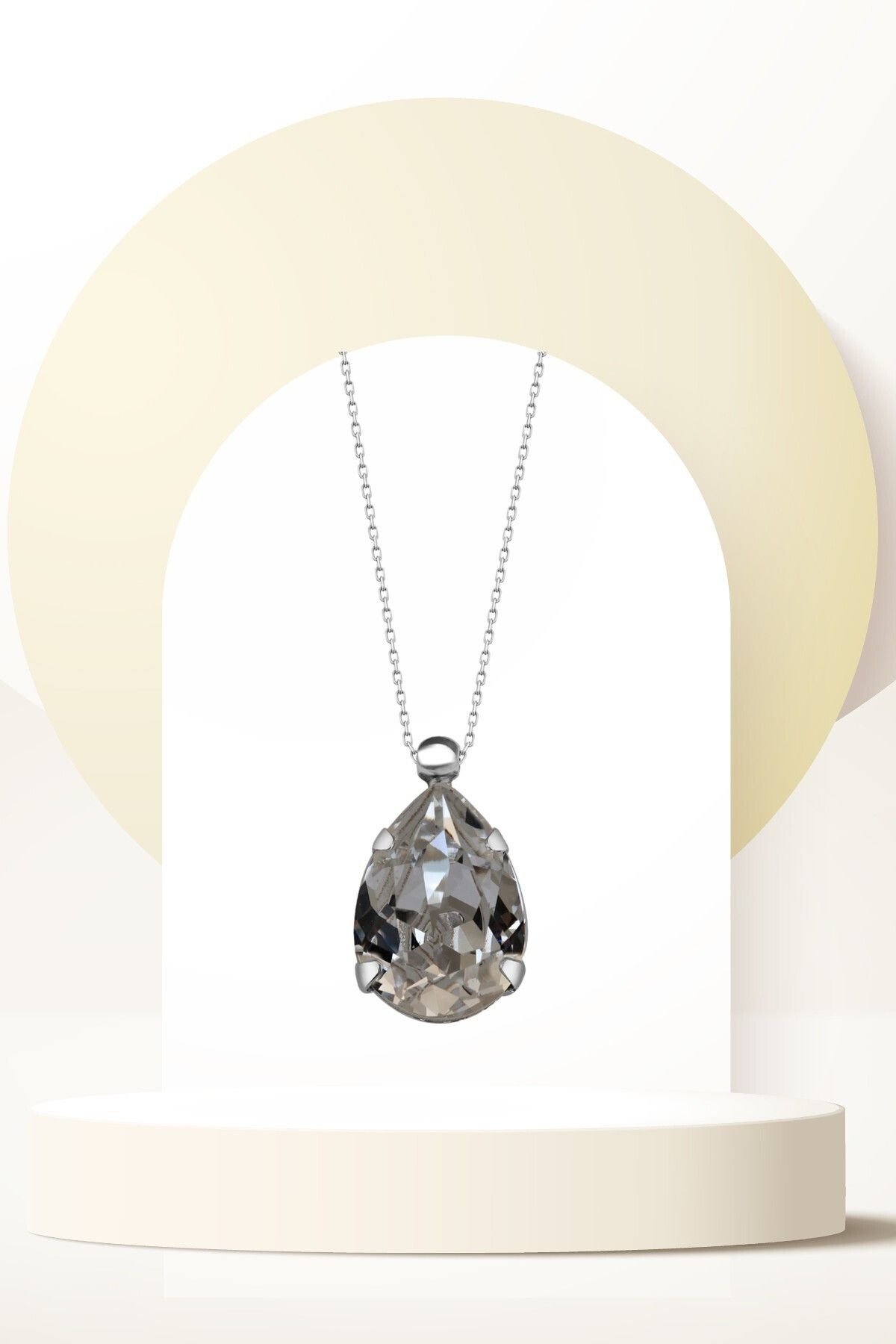 Swaroski Zirconia Crystal Taşlı Damla Kolye Kadın Trend Takı