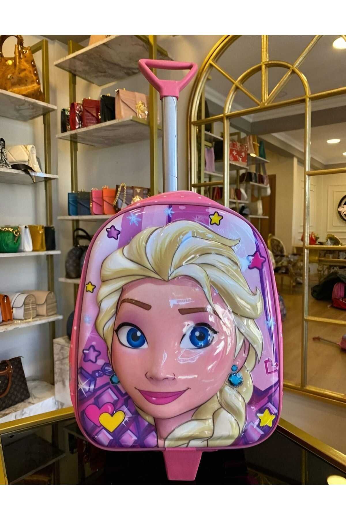 KumOziShop Elsa Spider-Man Çekçekli Anaokul Günlük Kreş Çantası