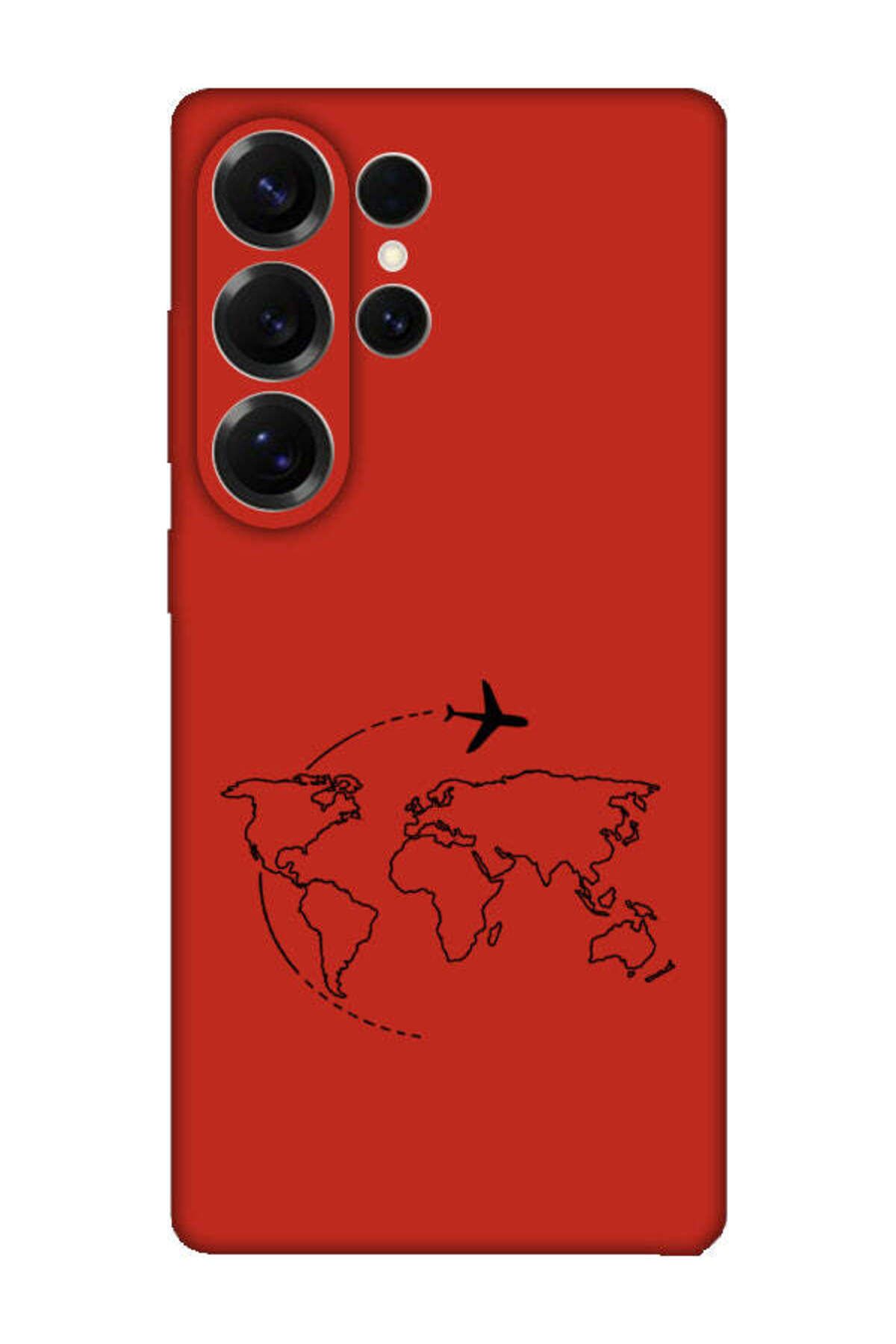 frondcase Samsung S25 Ultra Face Art Kırmızı Telefon Kılıfı