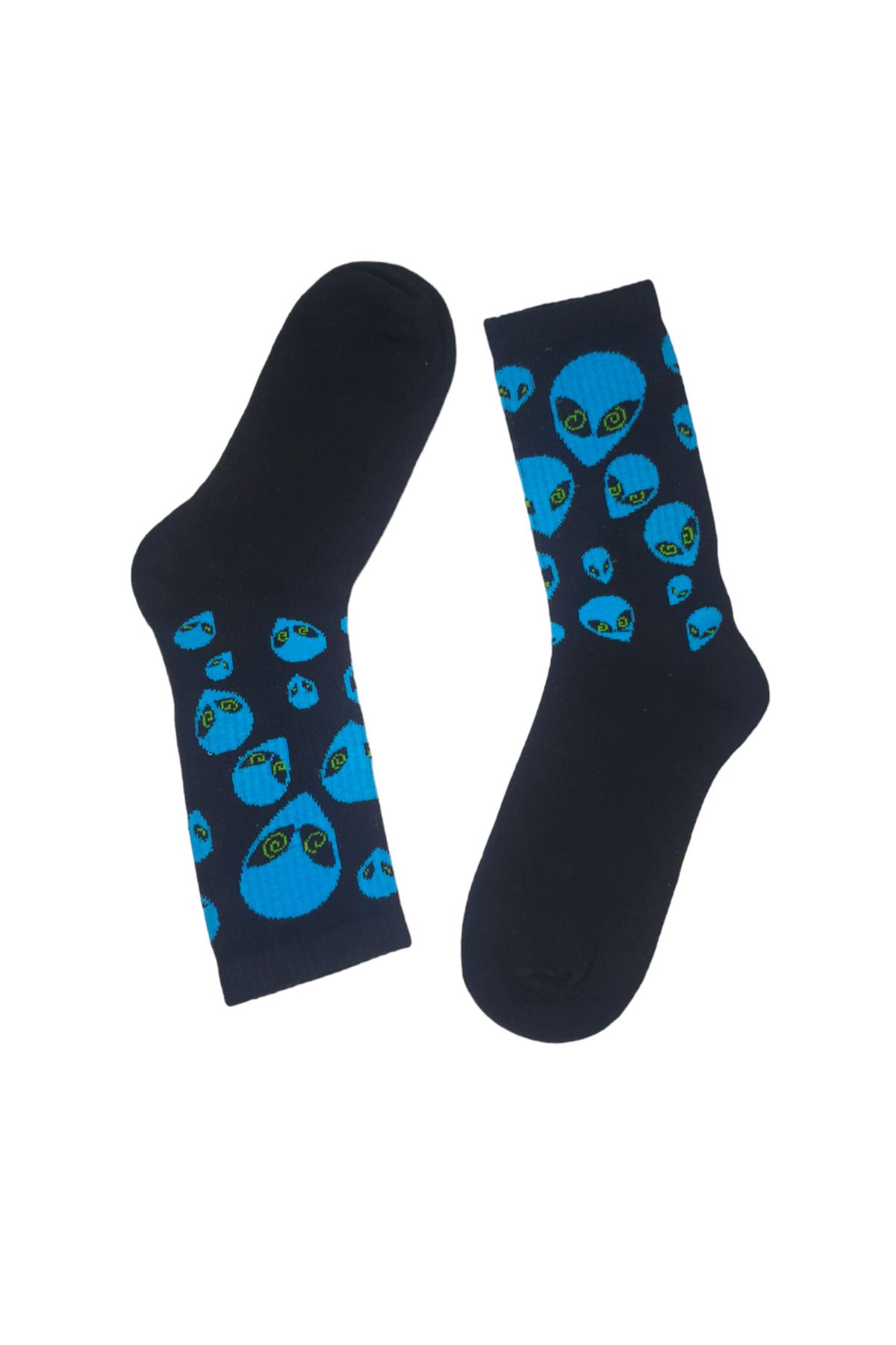 AKSU ÇORAP Blue Alien Uzay Temalı Tenis Spor Çorap