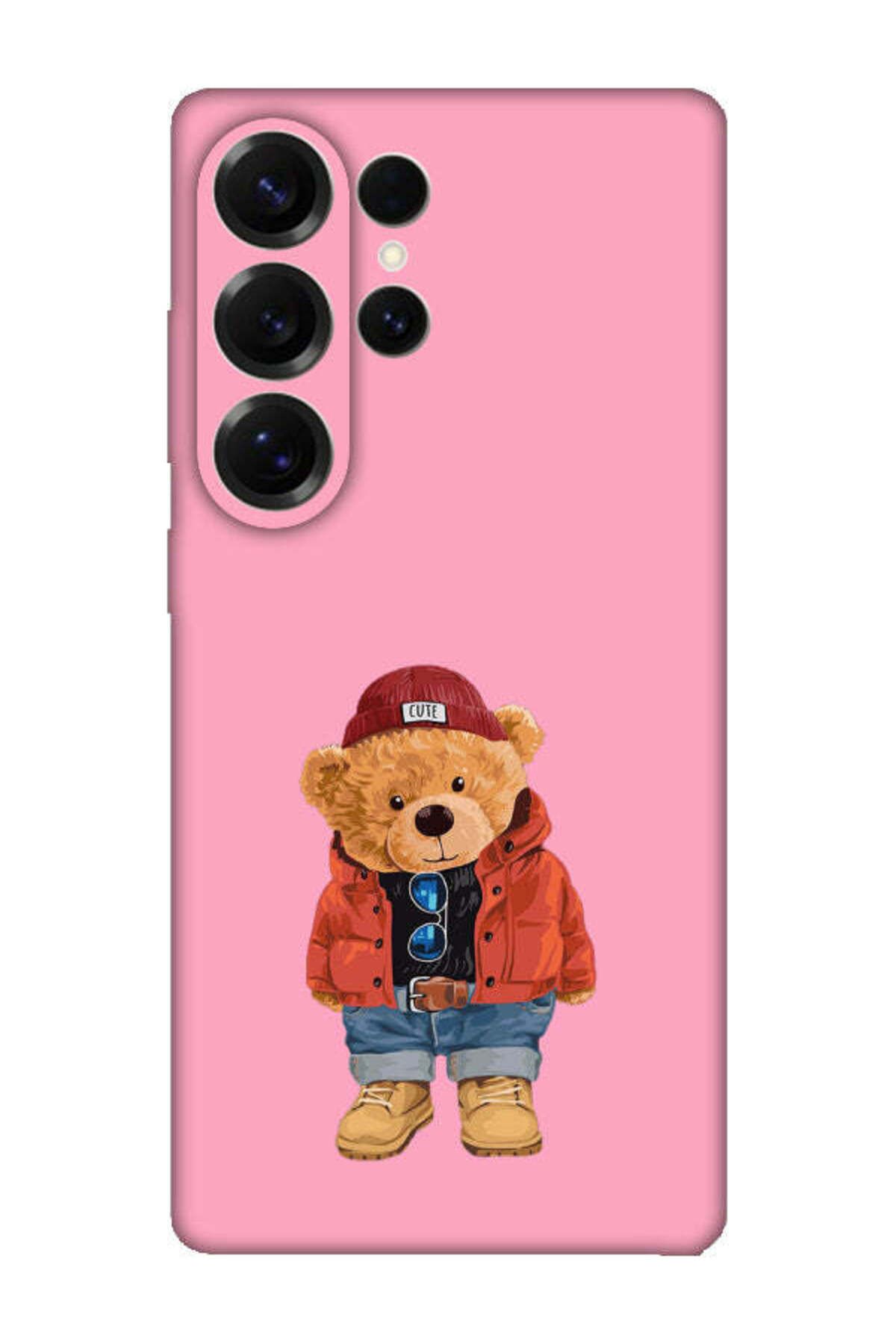 frondcase Samsung S25 Ultra Teddy Bear Pembe Telefon Kılıfı