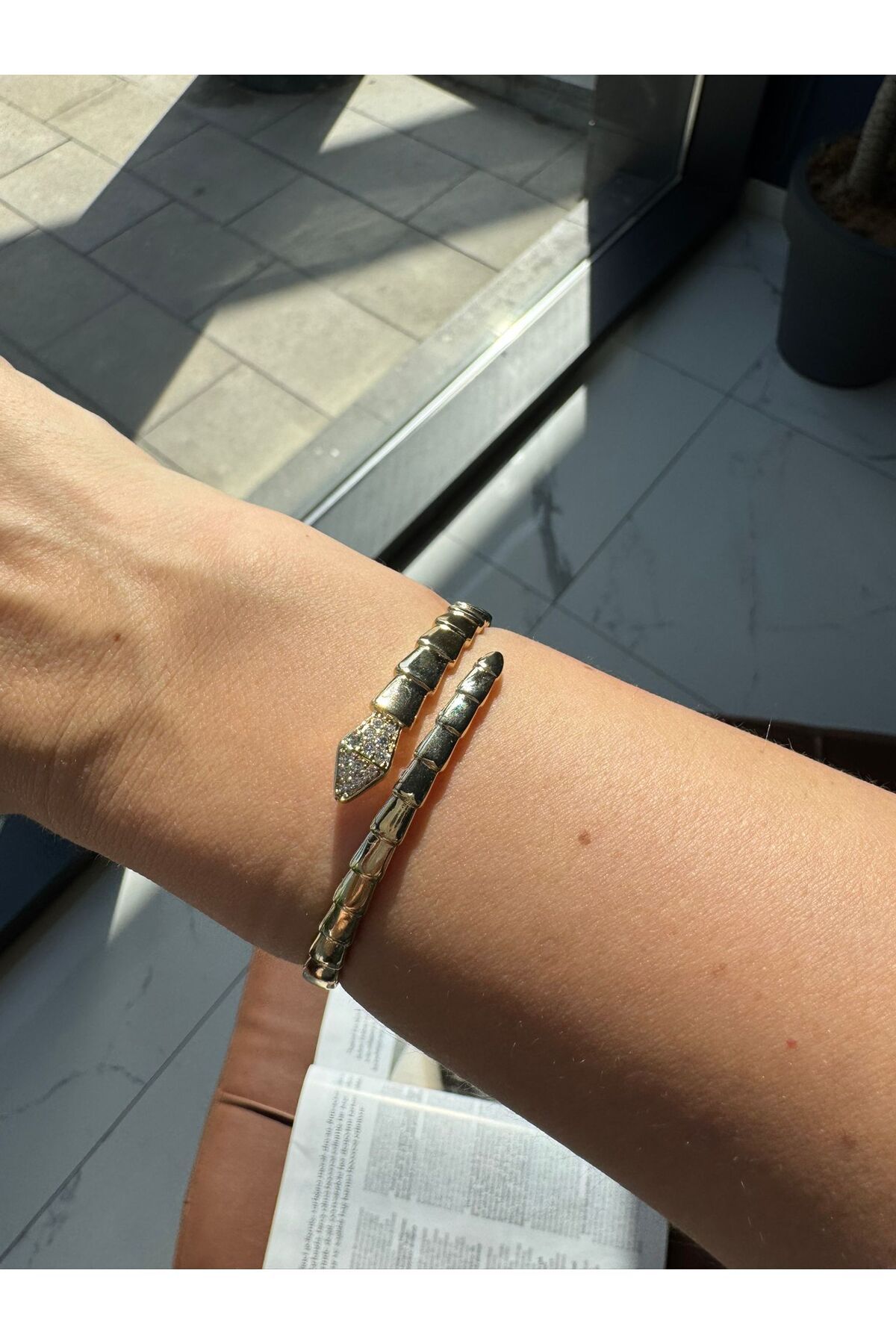 MODA 14K Vip Seri Yılan Model Kelepçe Bilezik