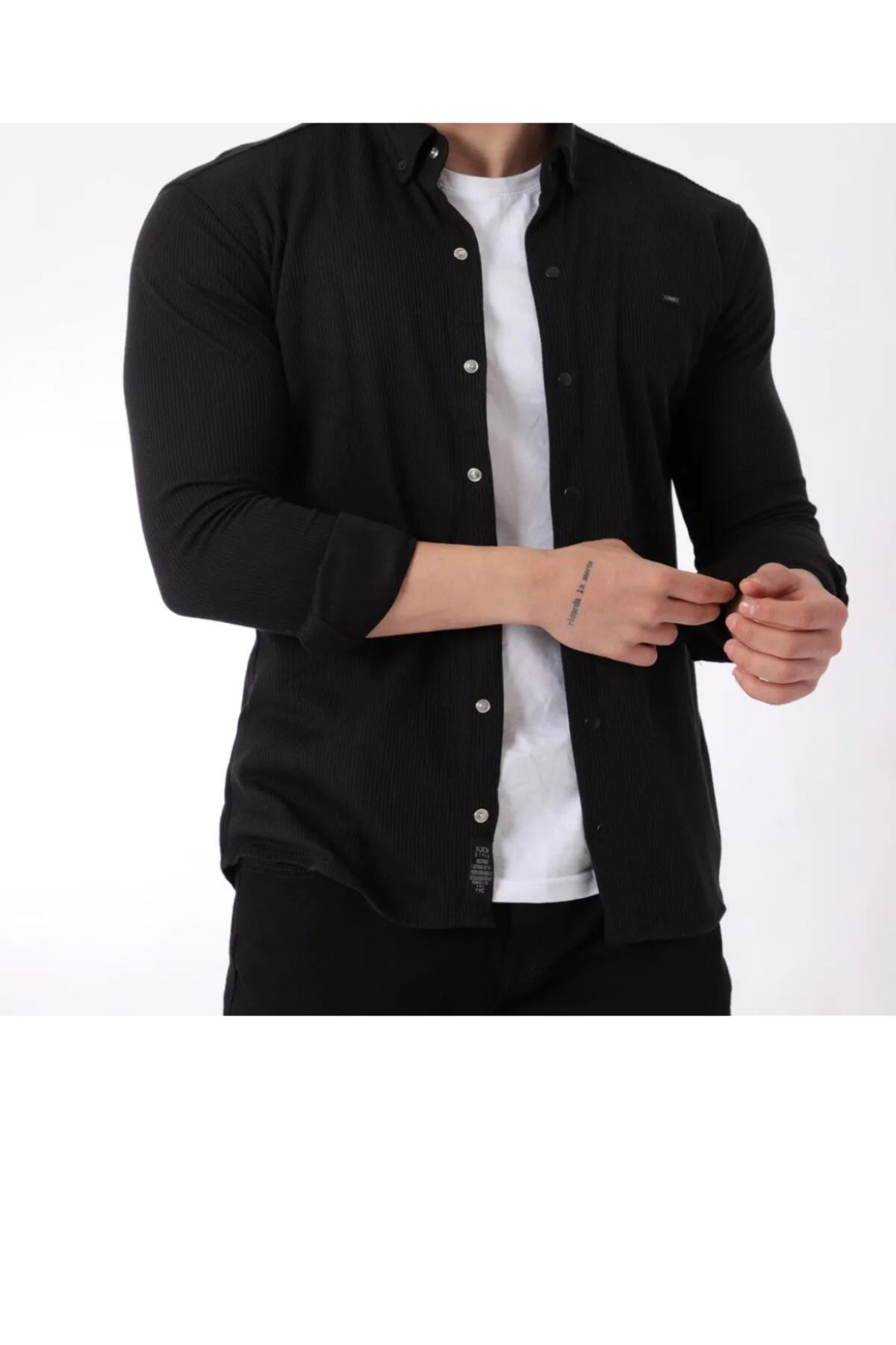 TARZZİNG Erkek Uzun Kollu Penye Fitilli Gömlek