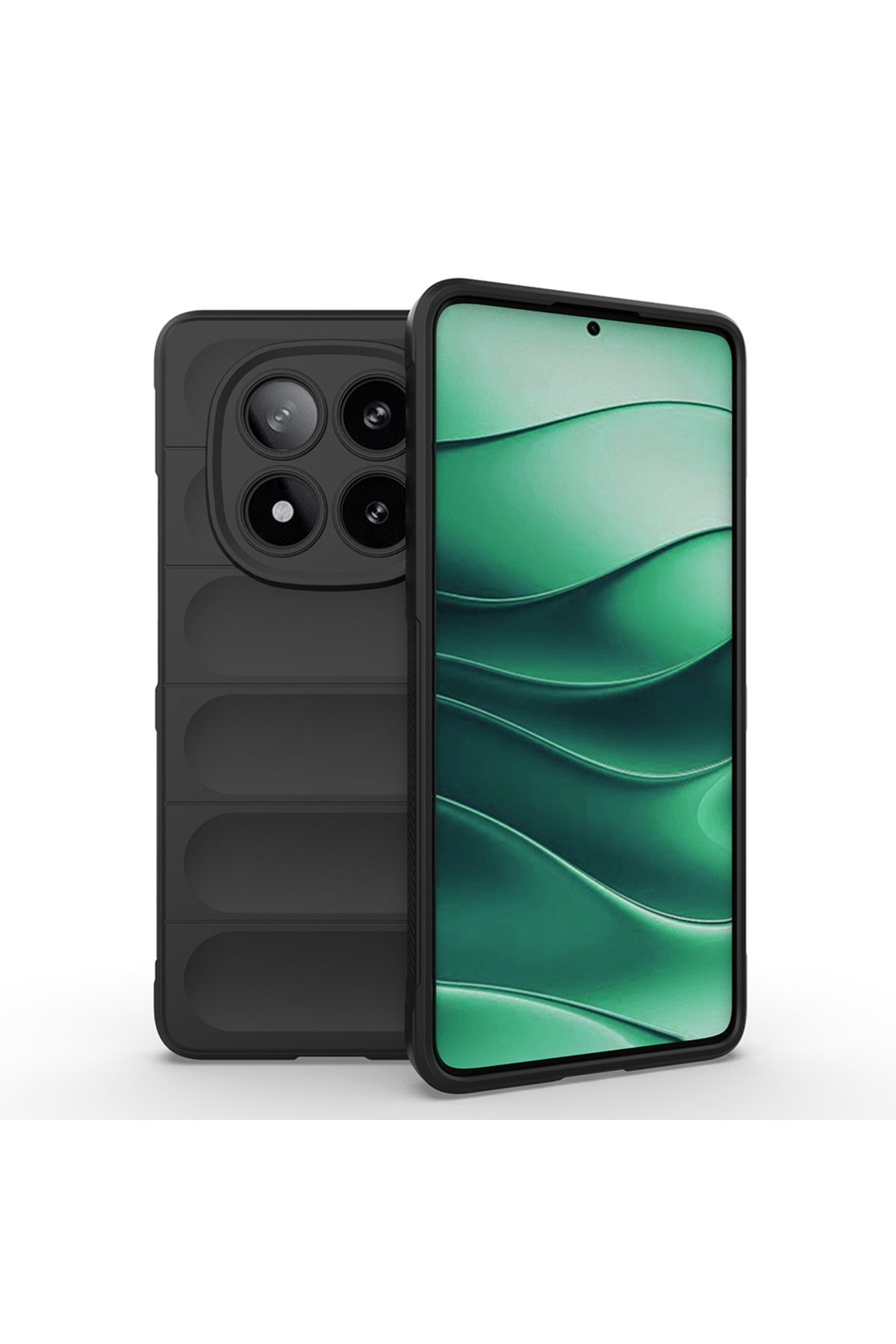 Ummeslem Xiaomi Redmi Note 14 5G için Uyumlu Kılıf Esnek TPU Oyuklu Arka Yüzey Tasarımlı Etnik Silikon Kapak