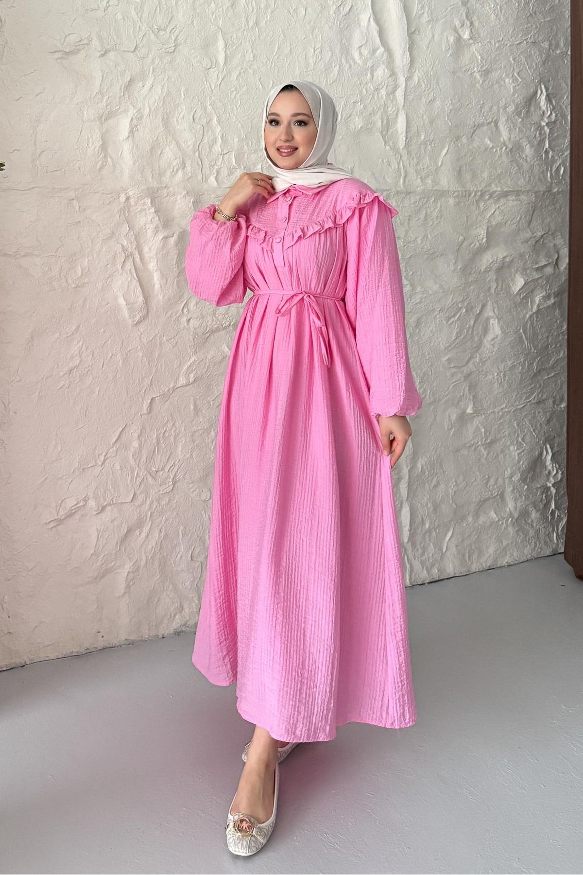 Rimel Moda Efil Elbise Pembe