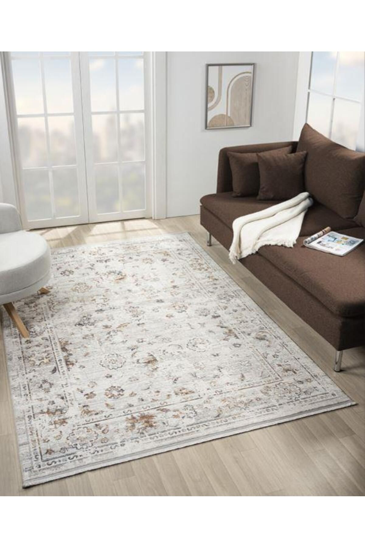 Çam Halı ÇAM Halı ARVEL AR001A Beyaz Multi Koridor Halısı Mutfak Halısı Salon Halısı