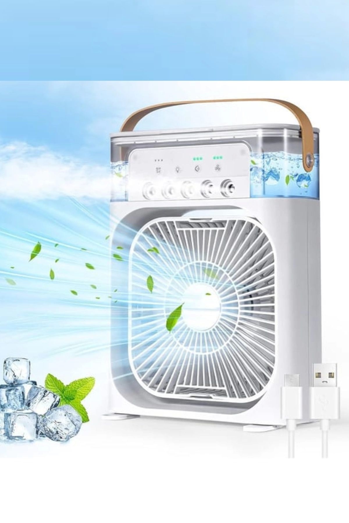 Blackbird Game Center Blic BWFN10 Beyaz Buzlu Vantilatör Mini Fan 5 Spreyli Su Püskürtmeli 600 ML Buhar Makinesi Nemlendir