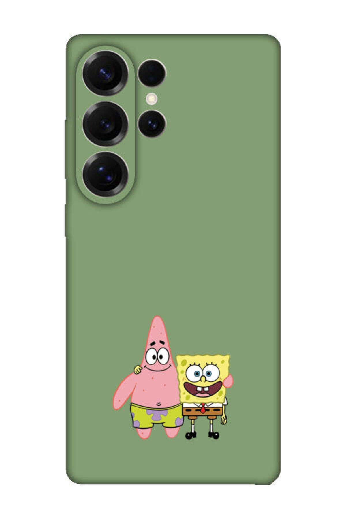frondcase Samsung S25 Ultra Sünger Bob Ve Patrickstar Yeşil Telefon Kılıfı